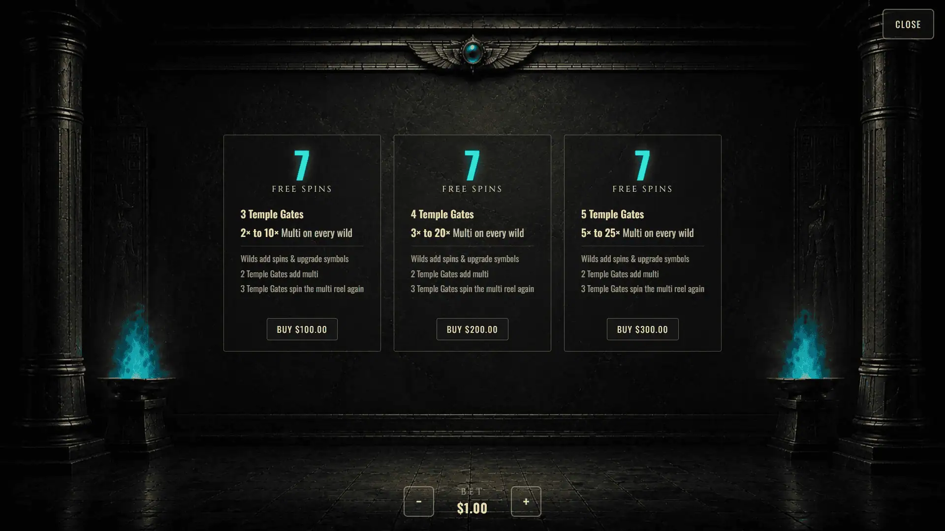 Gatekeeper Anubis bonus buy menu