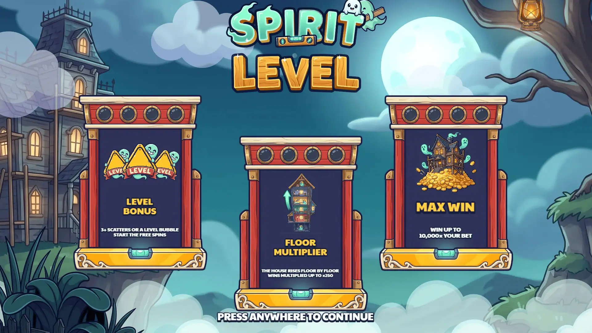 Spirit Level slot intro screen
