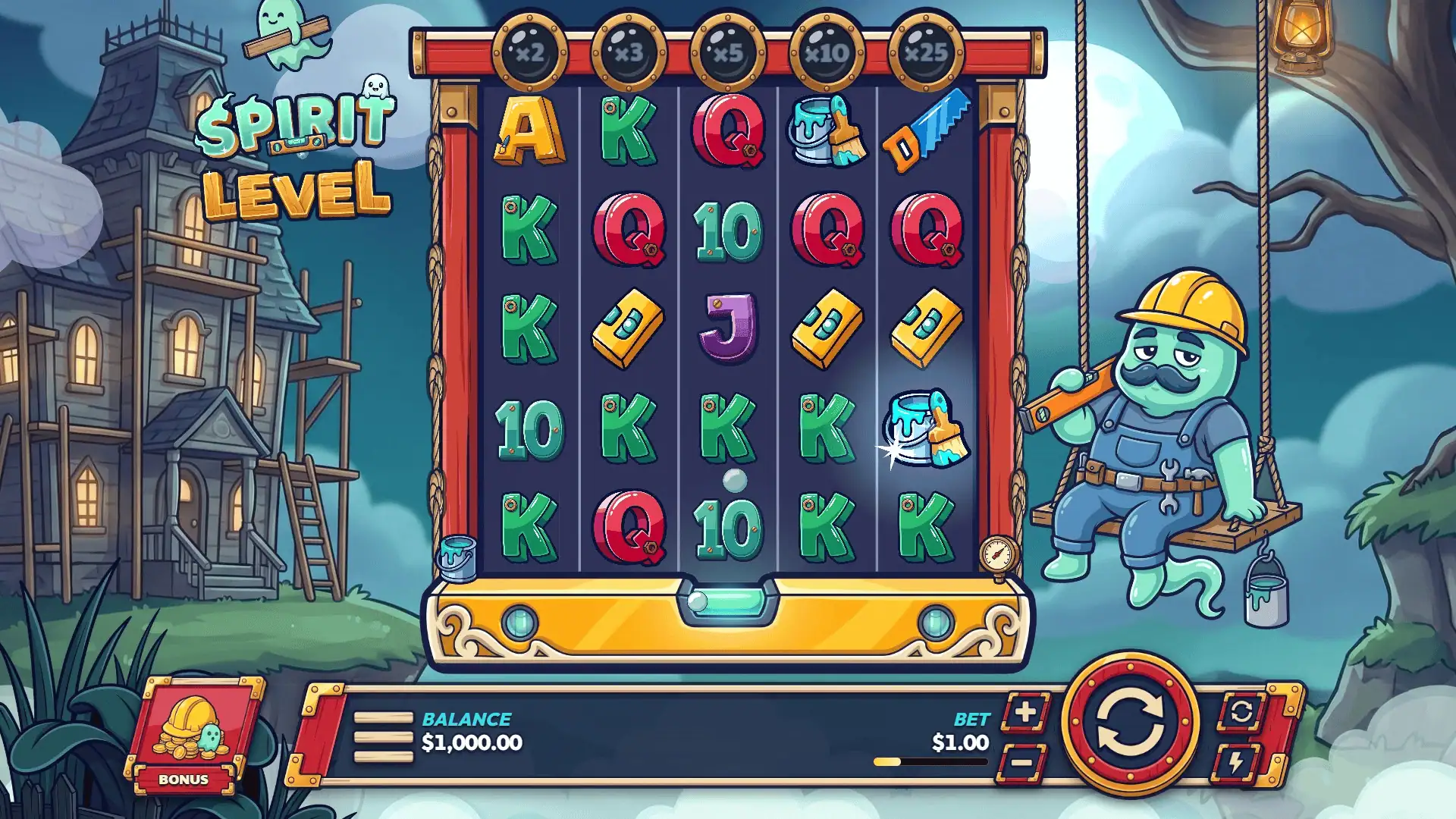 Spirit Level slot gameplay reels