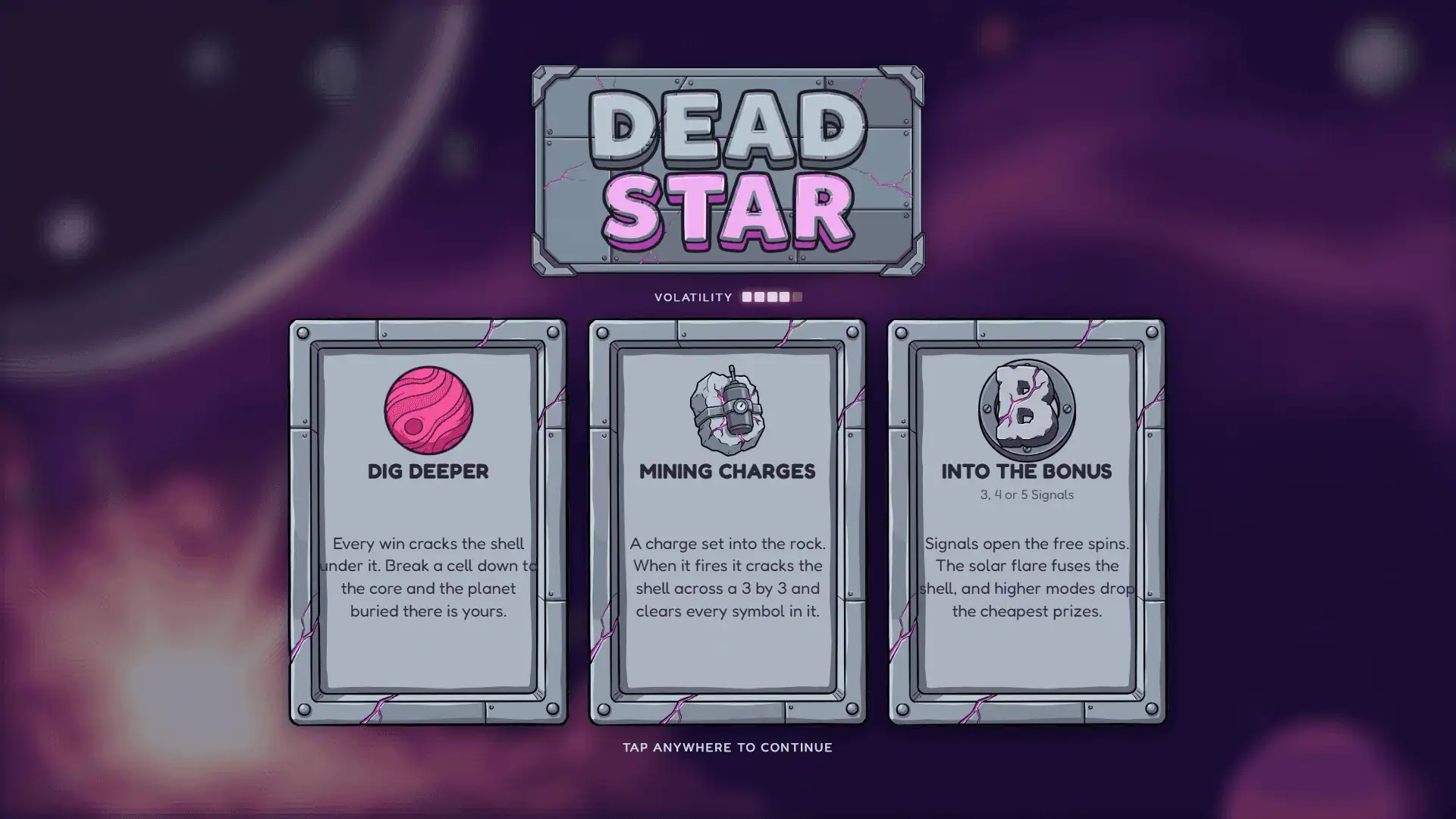 Dead Star slot intro screen