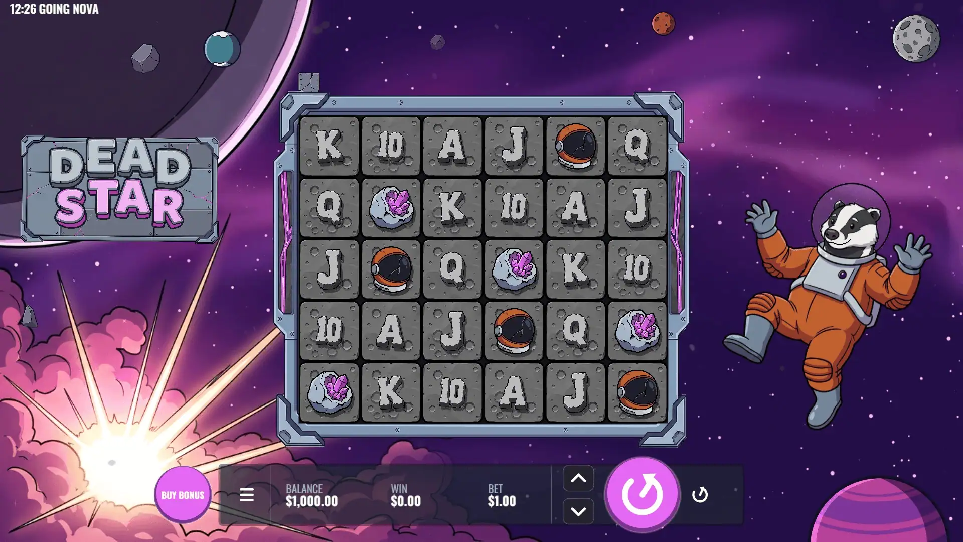 Dead Star slot gameplay reels