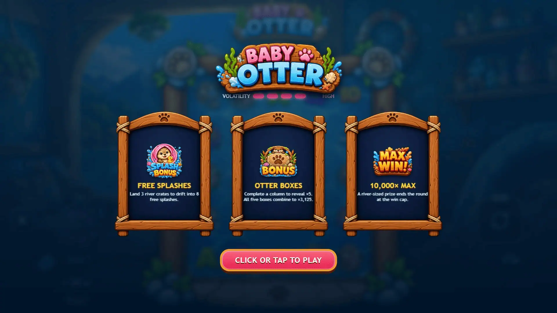 Baby Otter slot intro screen