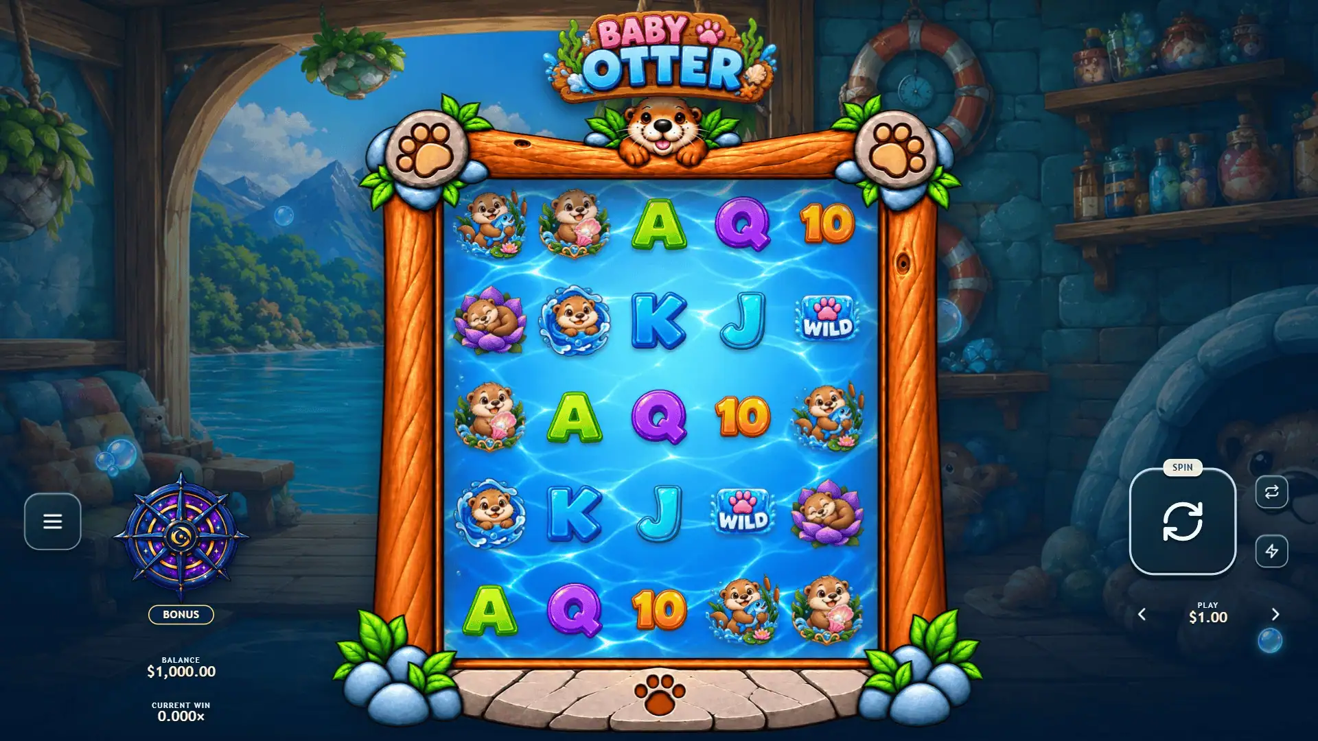 Baby Otter slot gameplay reels