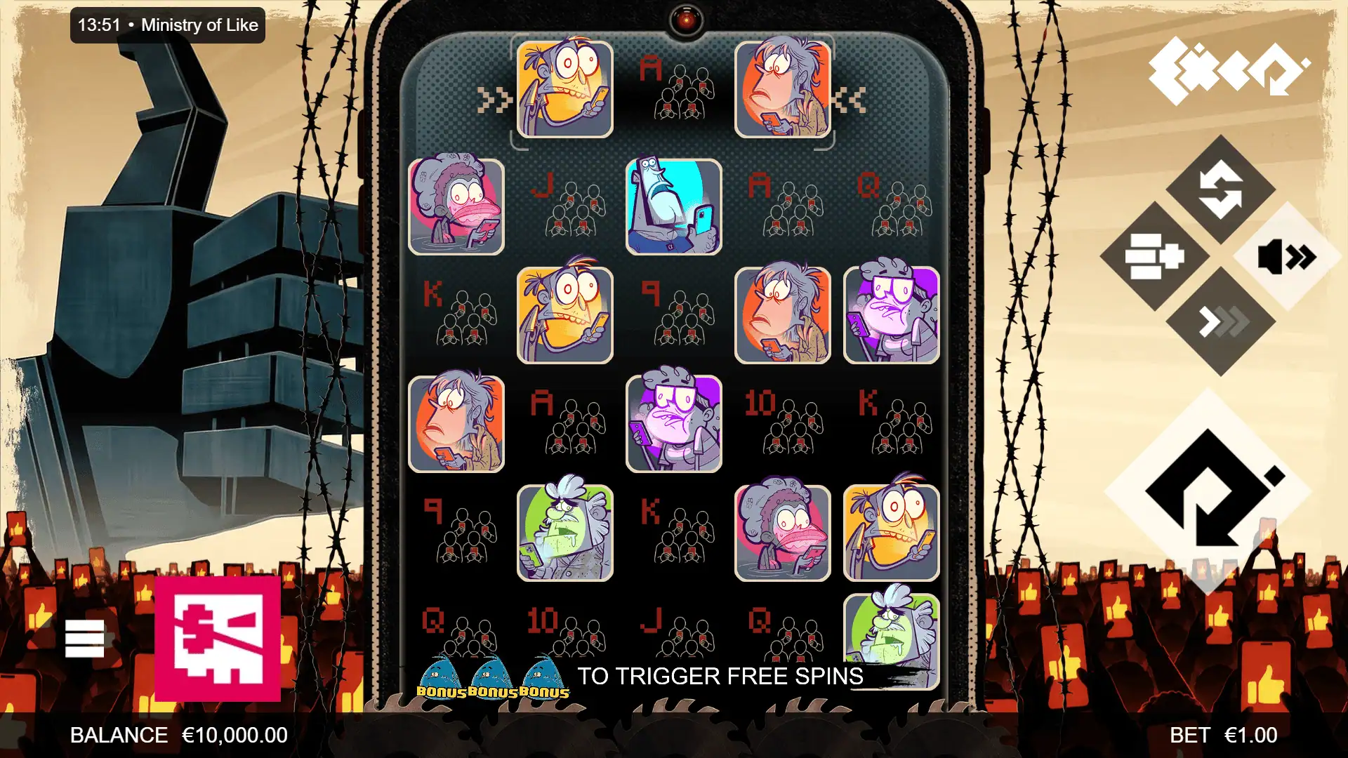 Ministry of Like slot gameplay reels