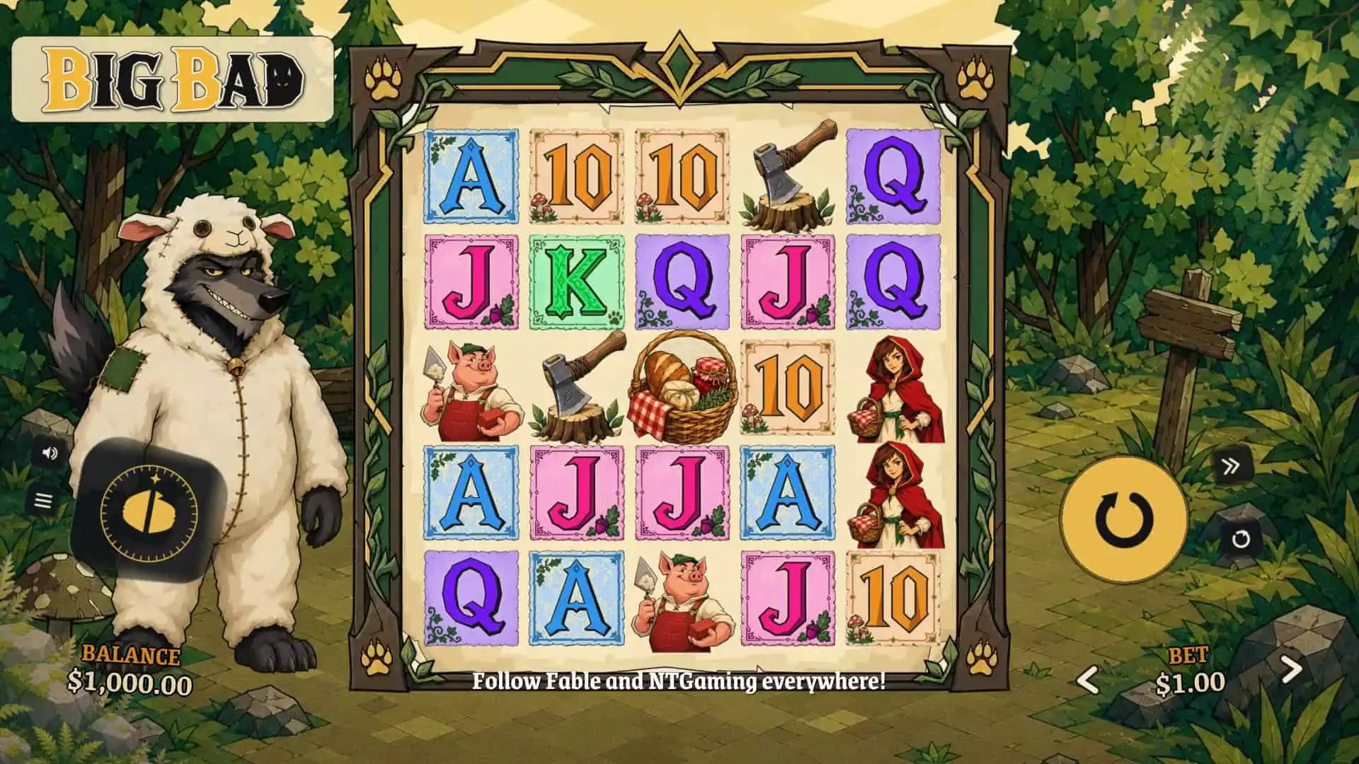 Big Bad slot gameplay reels