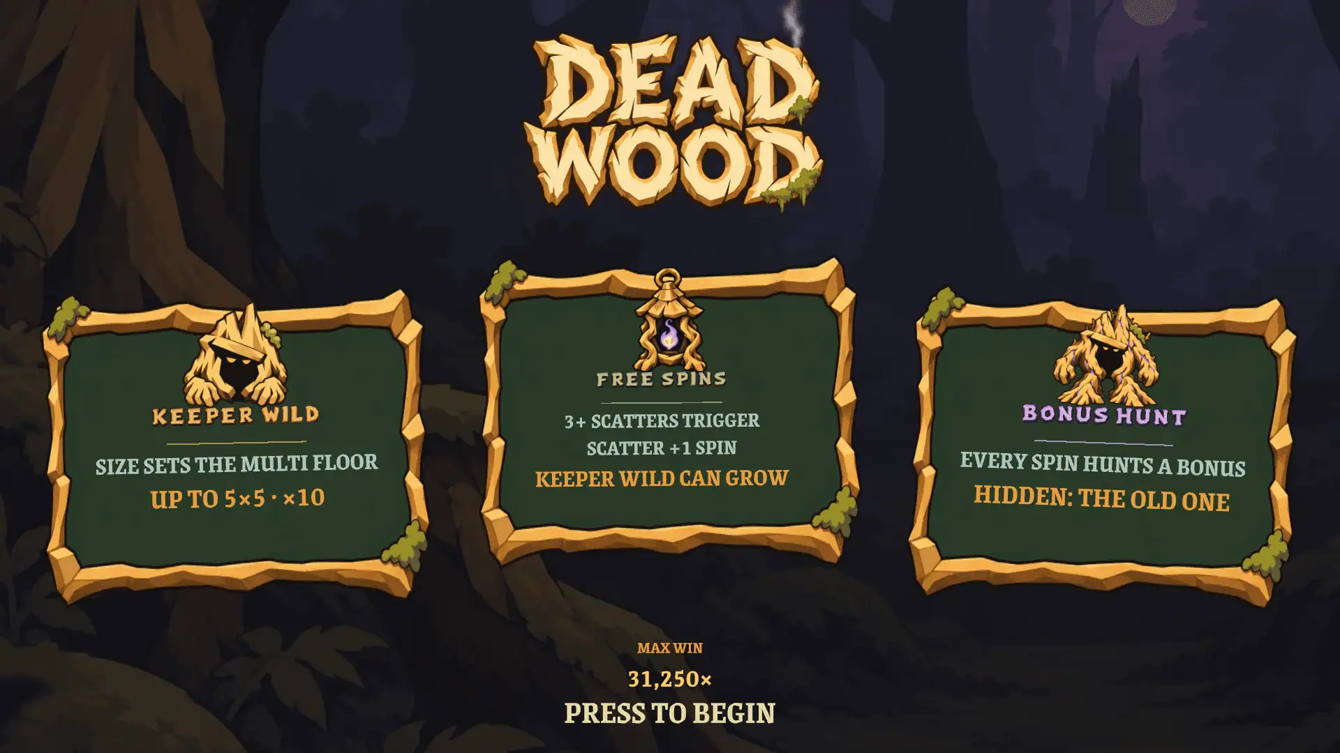 Dead Wood slot intro screen