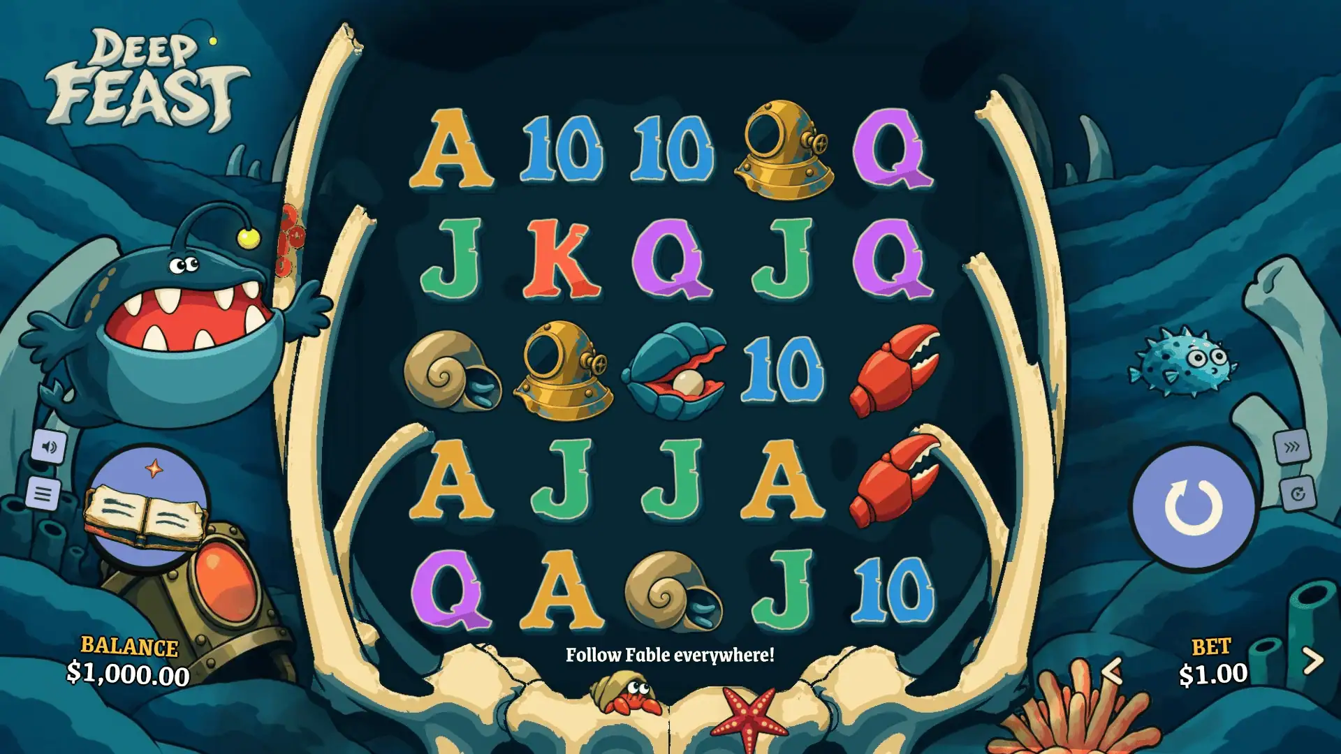 Deep Feast slot gameplay reels