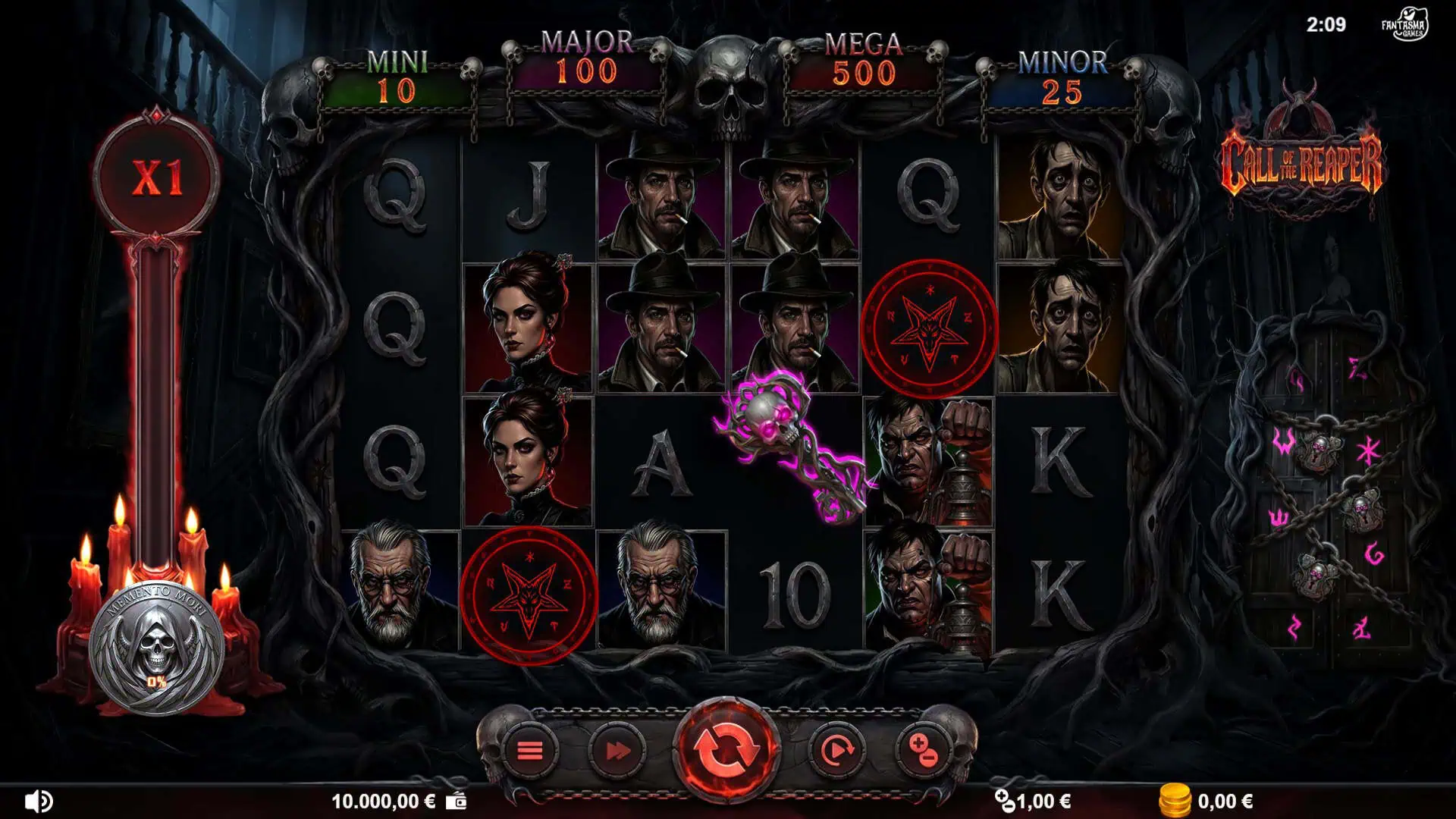 Call of the Reaper slot gameplay reels