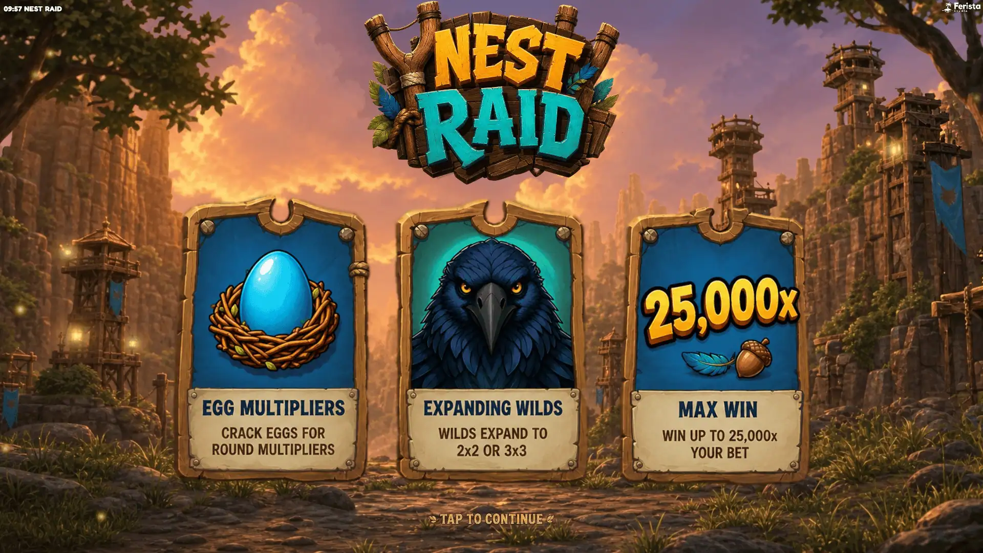 Nest Raid slot intro screen