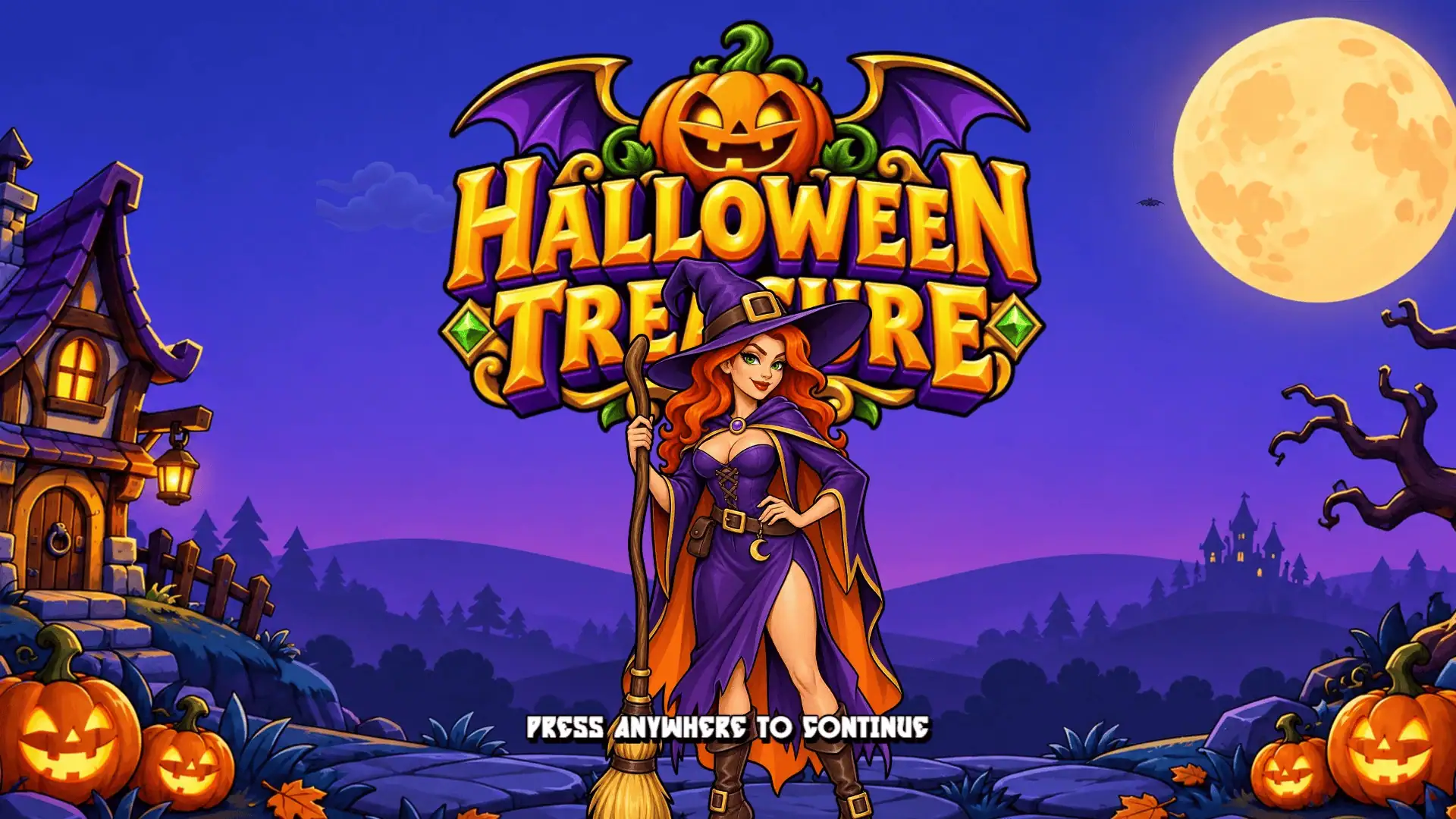Halloween Treasure slot intro screen