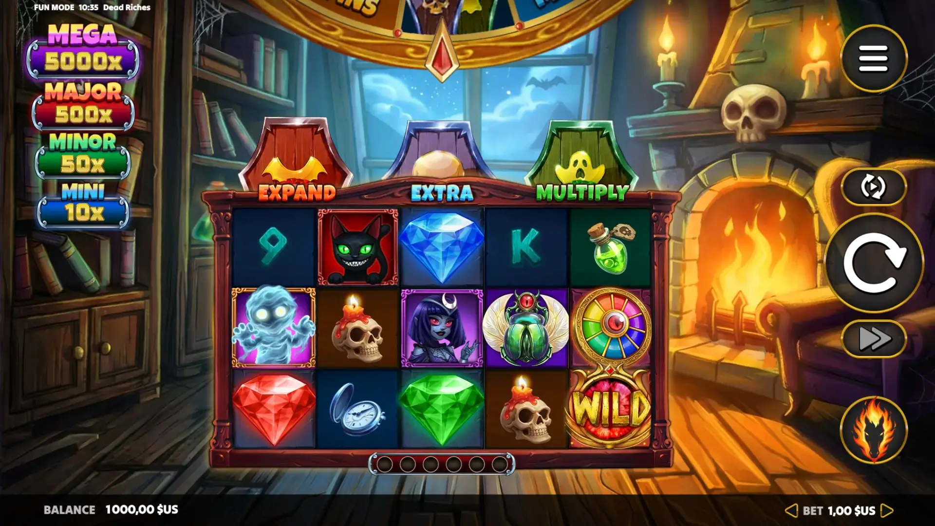 Dead Riches slot gameplay reels