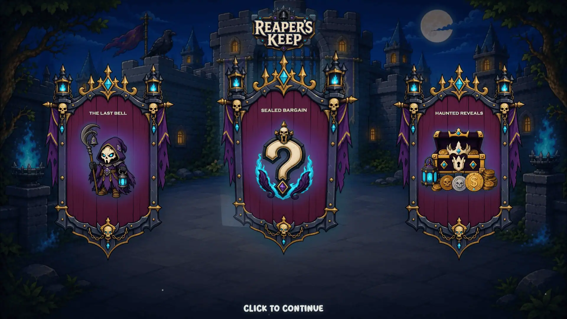 Reaper's Keep slot intro screen