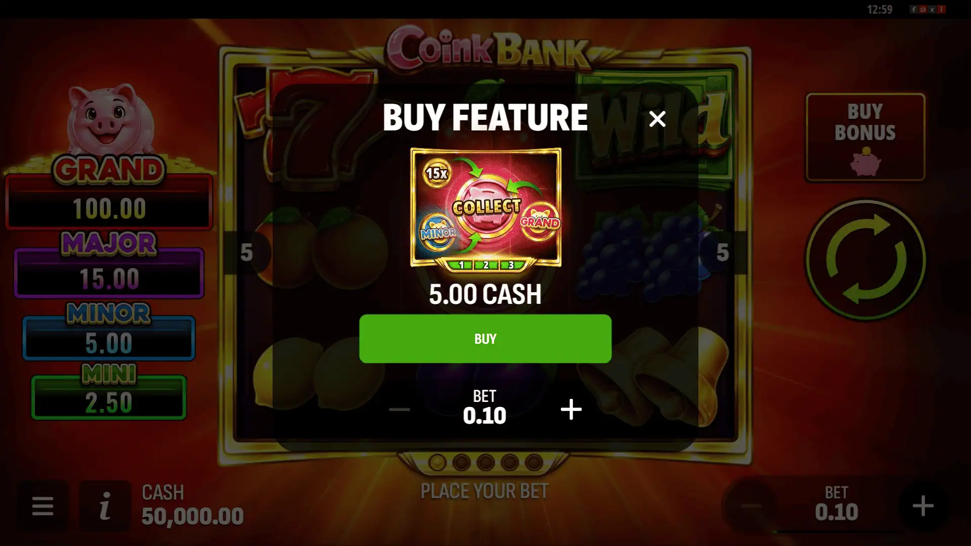 Coink Bank bonus buy menu
