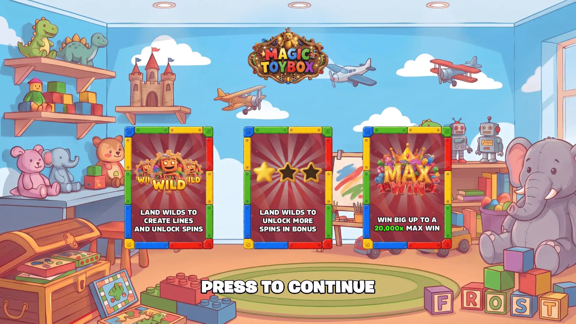 Magic Toybox slot intro screen