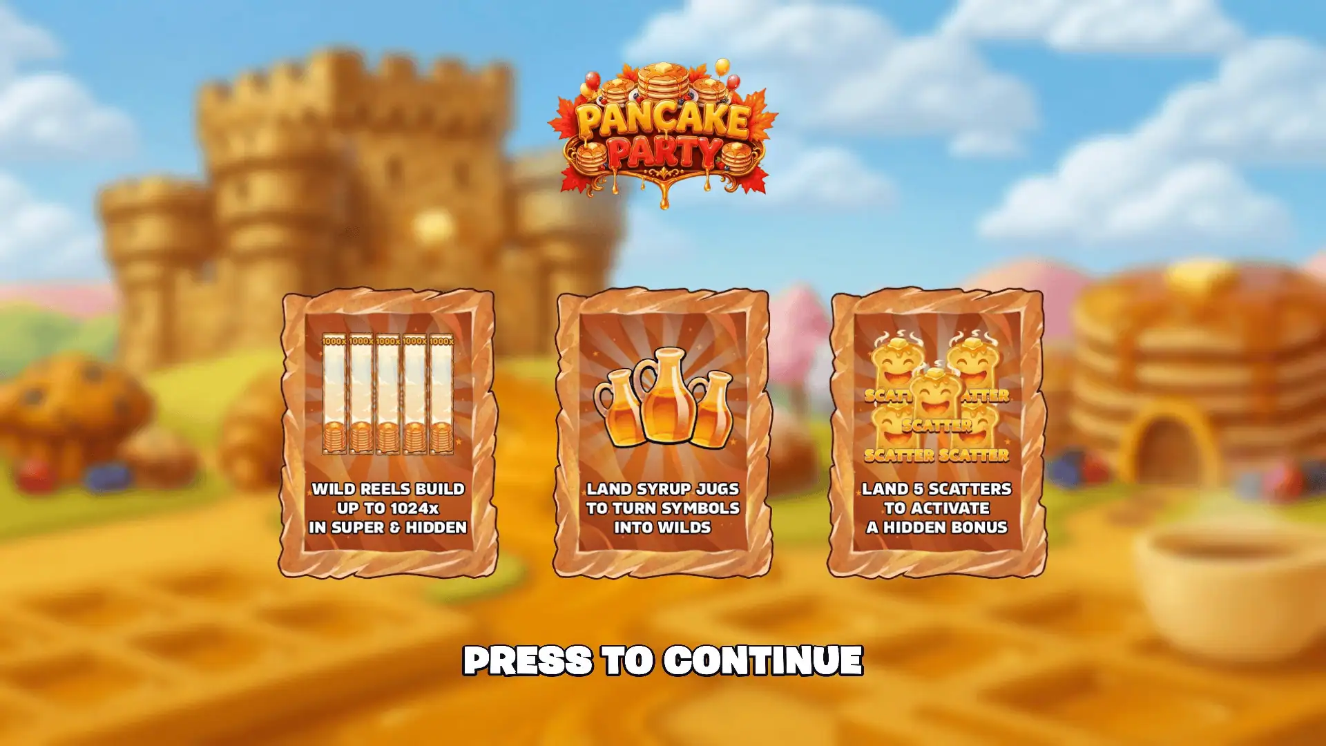 Pancake Party slot intro screen