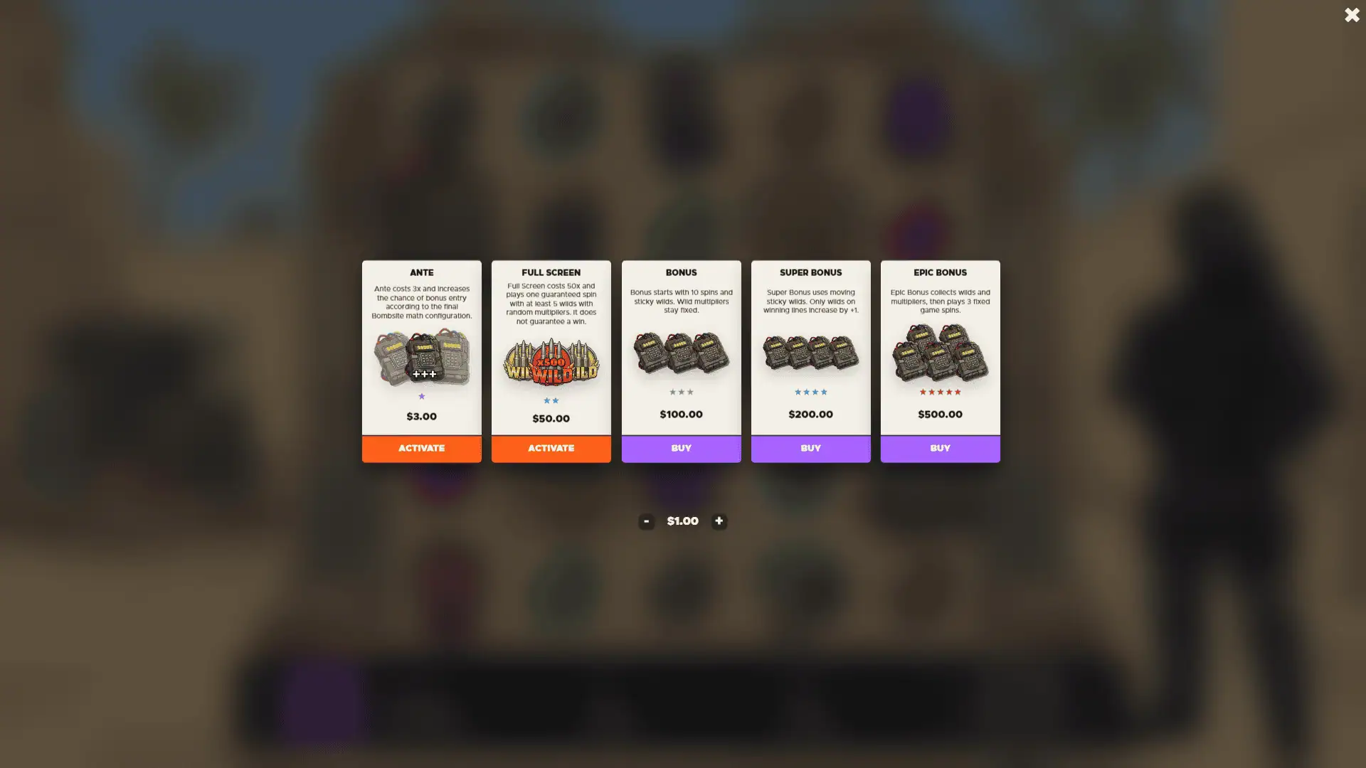 Bombsite bonus buy menu