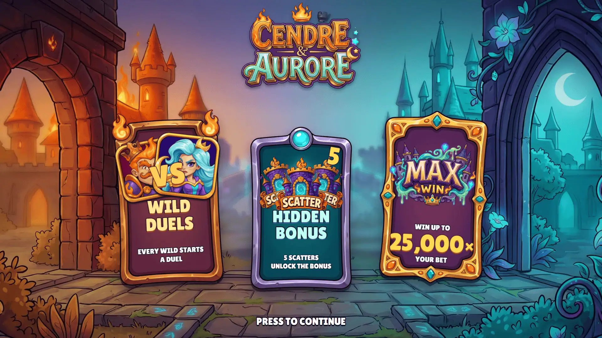 Cendre & Aurore slot intro screen