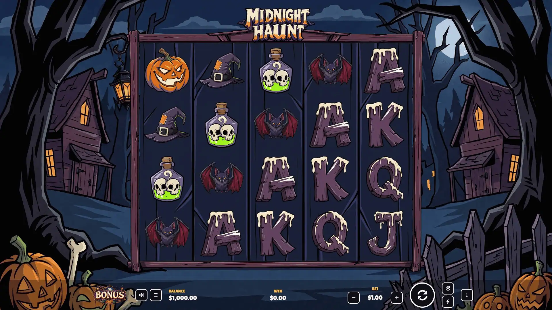 Midnight Haunt slot gameplay reels