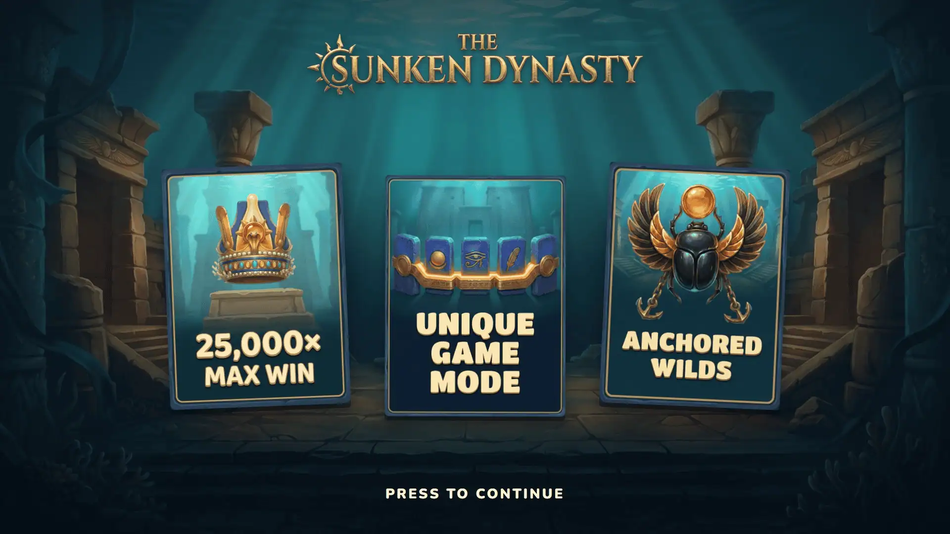 The Sunken Dynasty slot intro screen