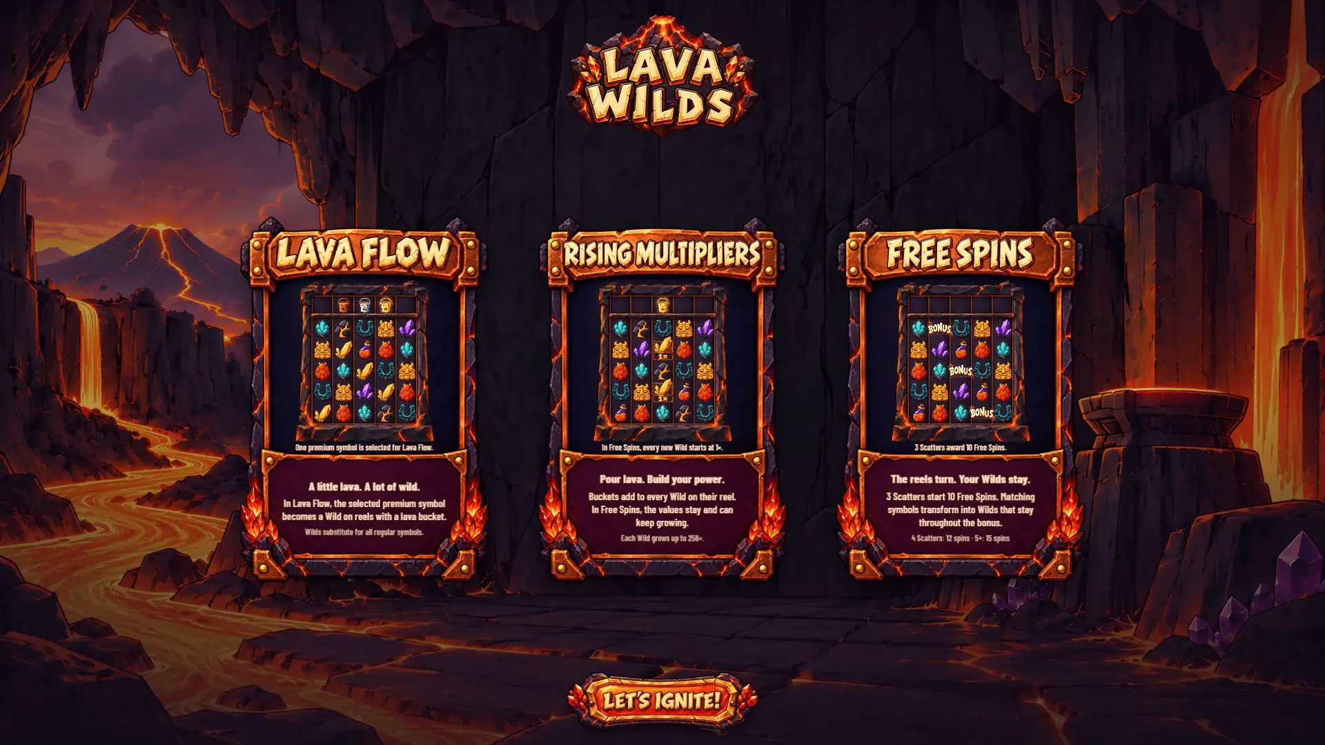 Lava Wilds slot intro screen