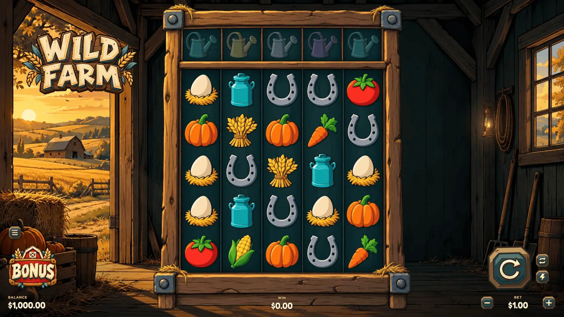Wild Farm slot gameplay reels