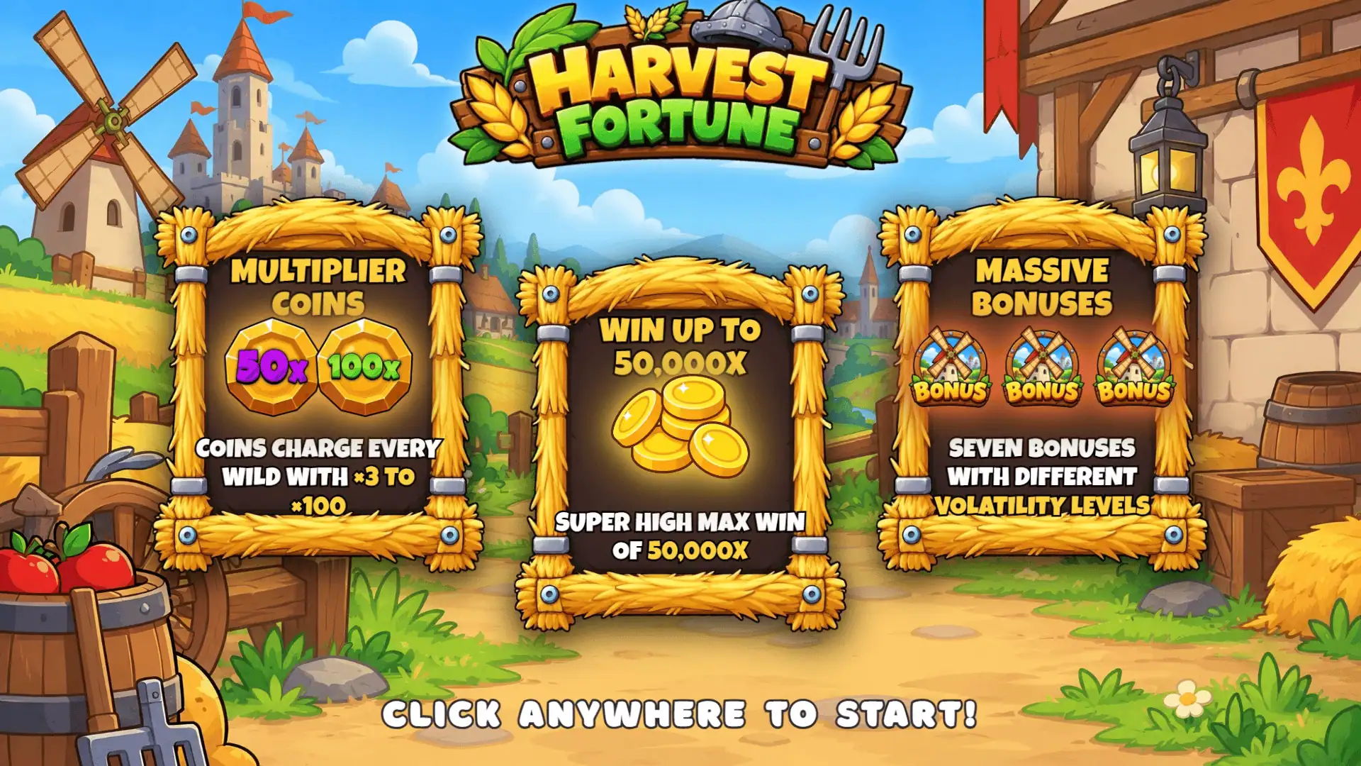 Harvest Fortune slot intro screen