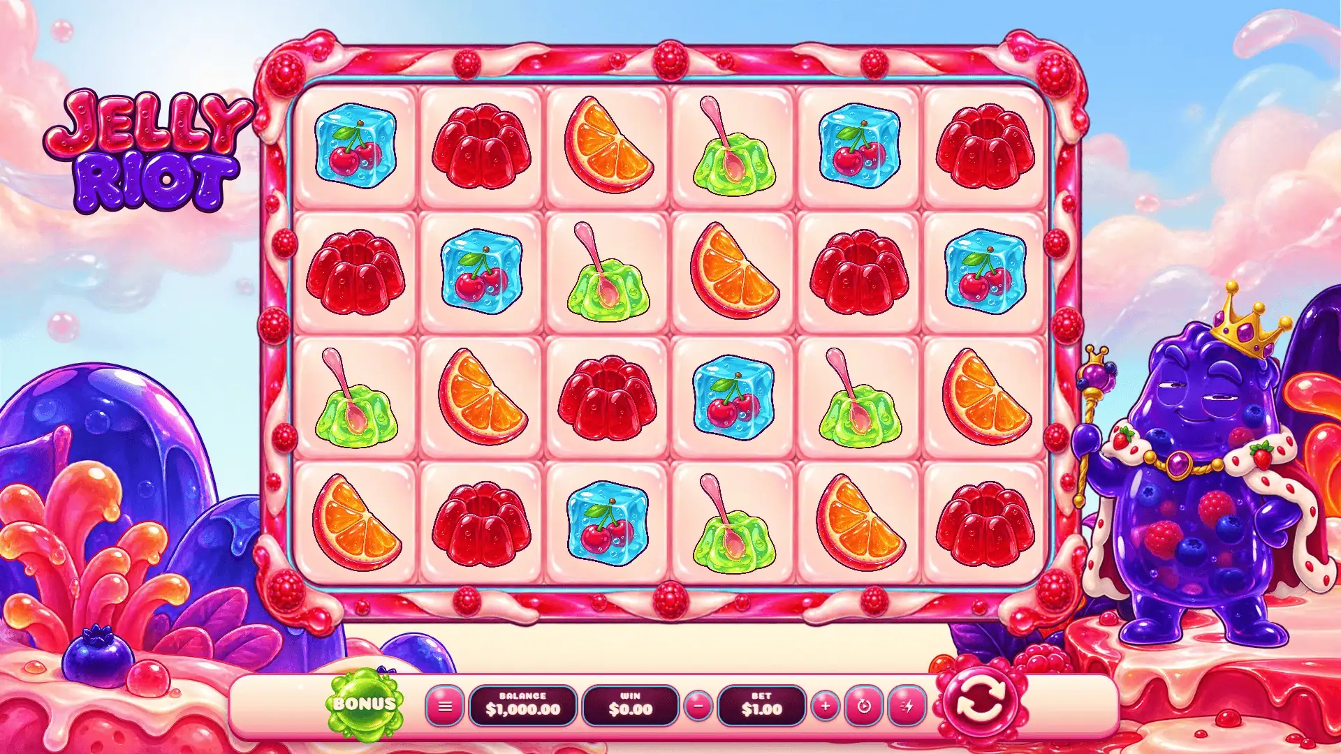 Jelly Riot slot gameplay reels