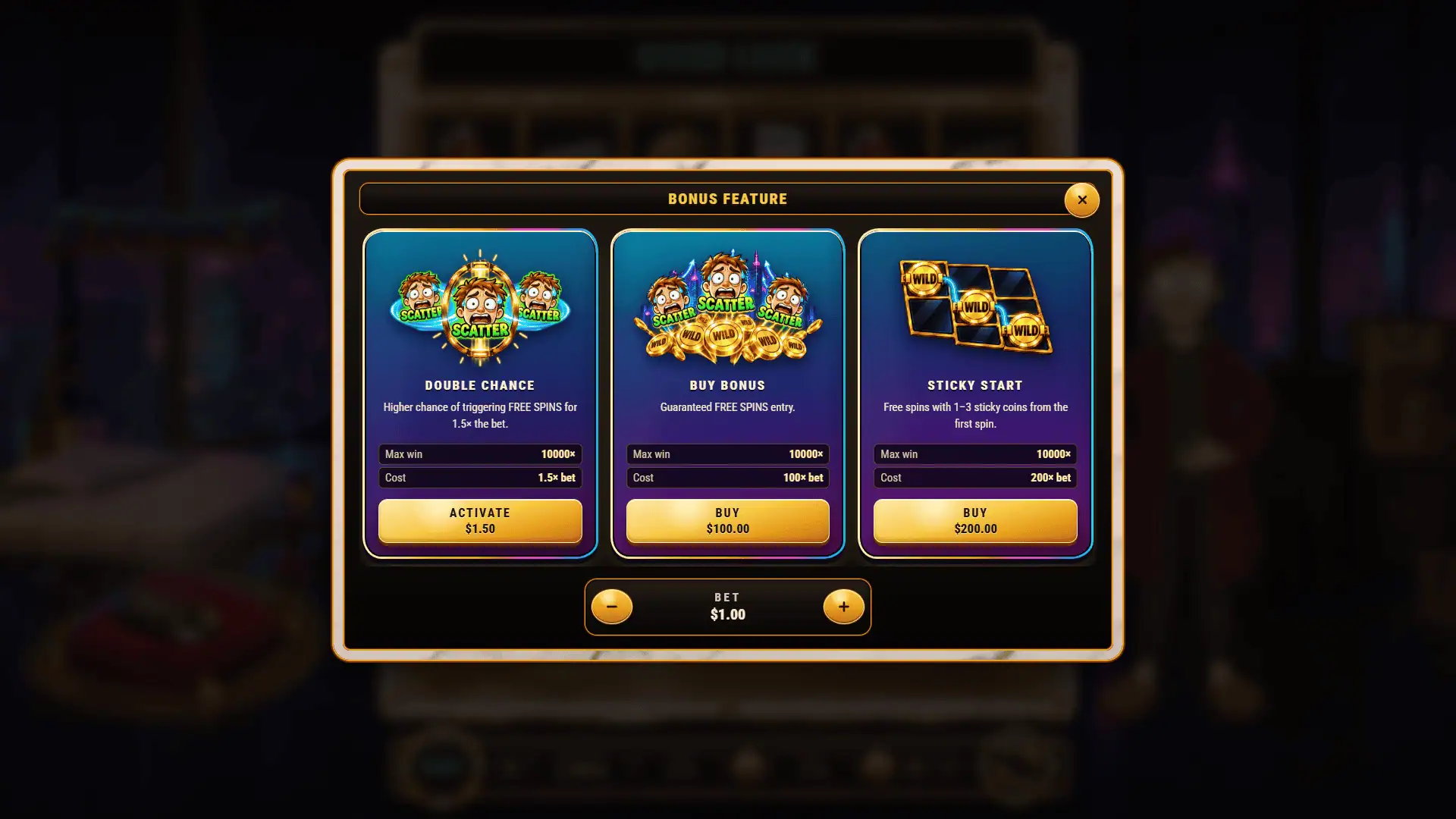 Stonks bonus buy menu