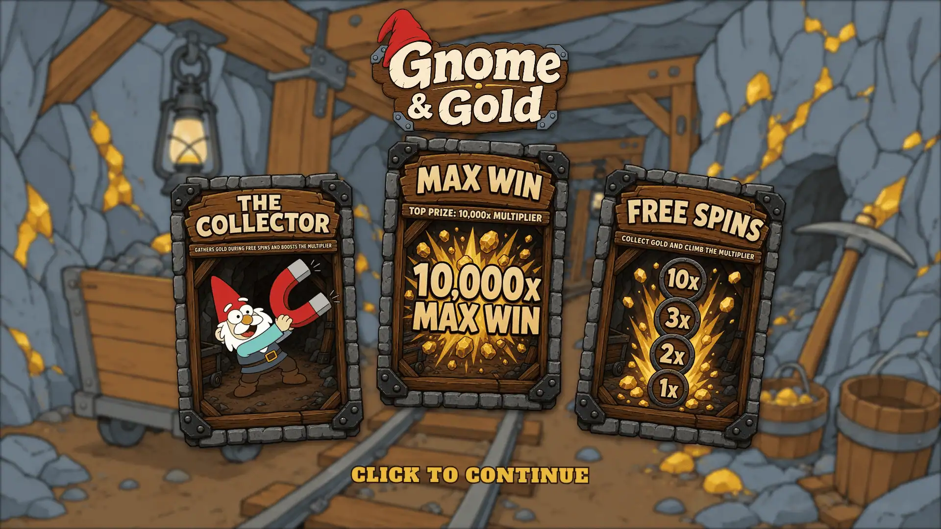 Gnome & Gold slot intro screen