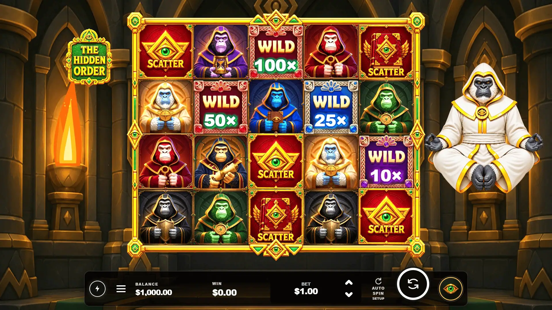 The Hidden Order slot gameplay reels