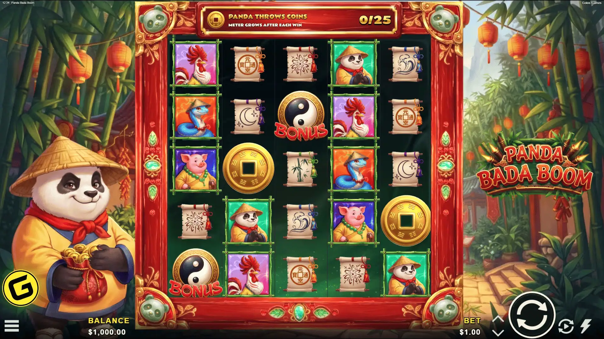 Panda Bada Boom slot gameplay reels