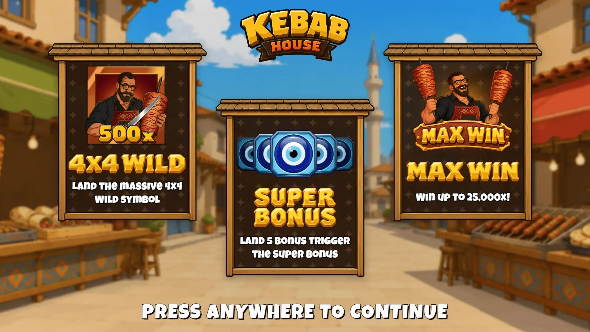 Kebab House slot intro screen