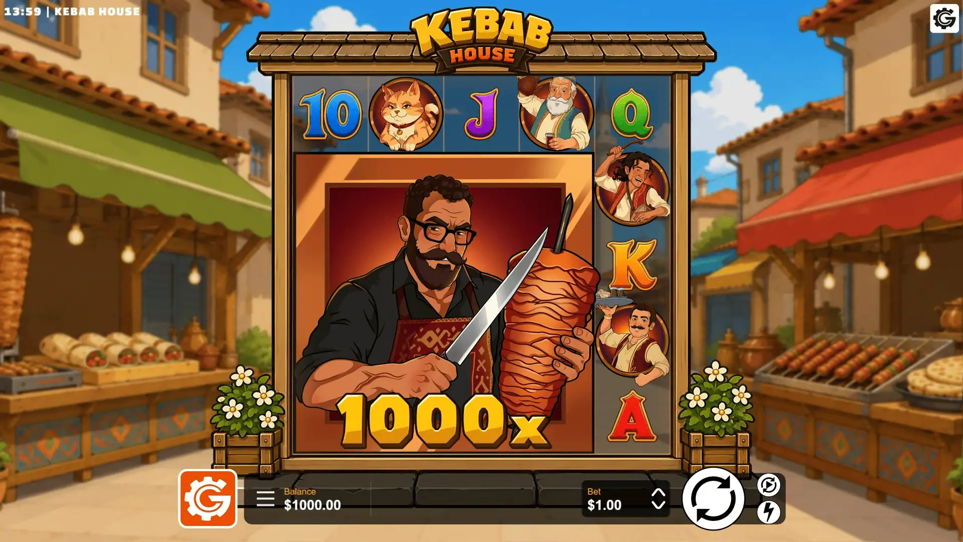 Kebab House slot gameplay reels