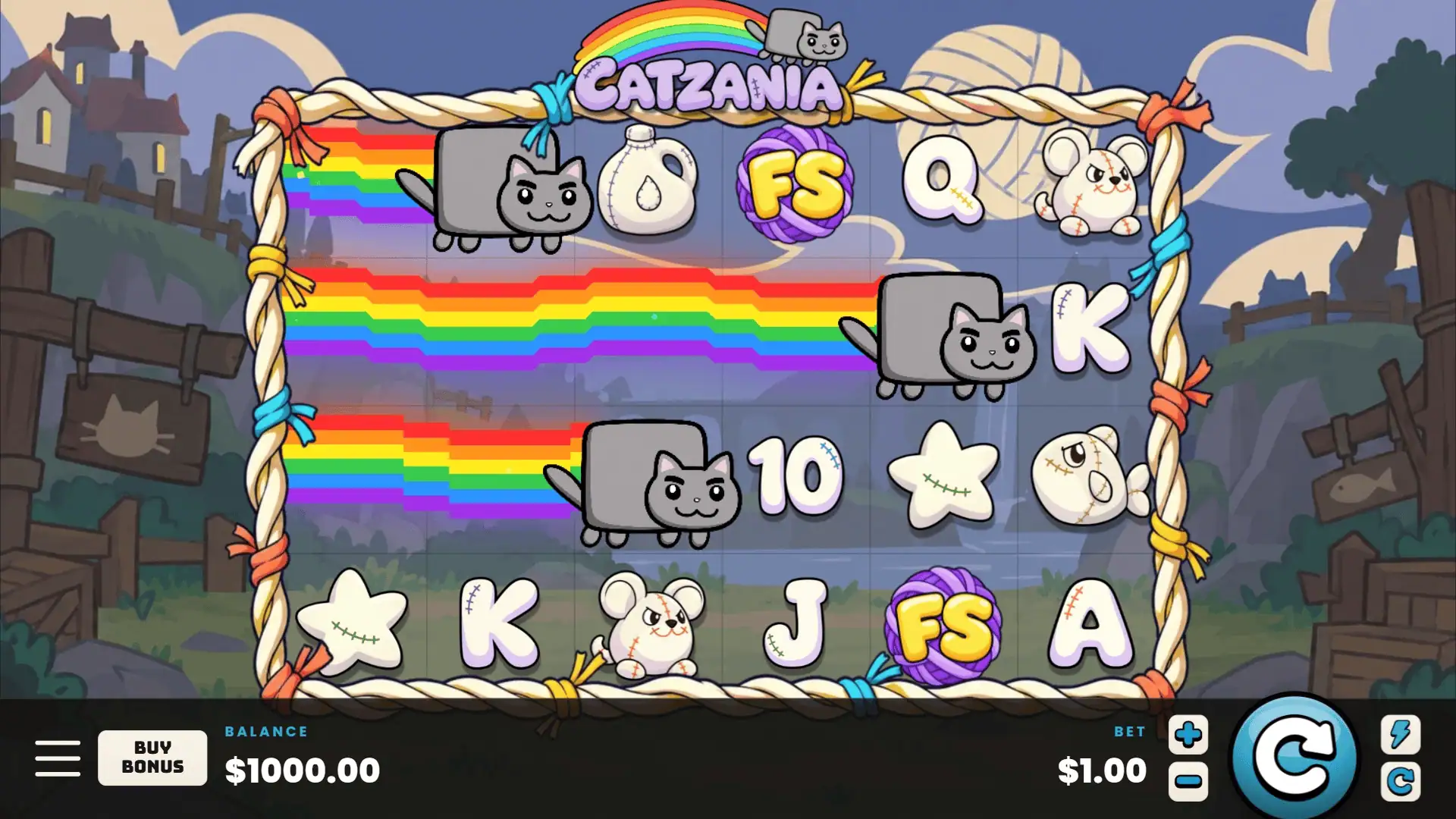 Catzania slot gameplay reels