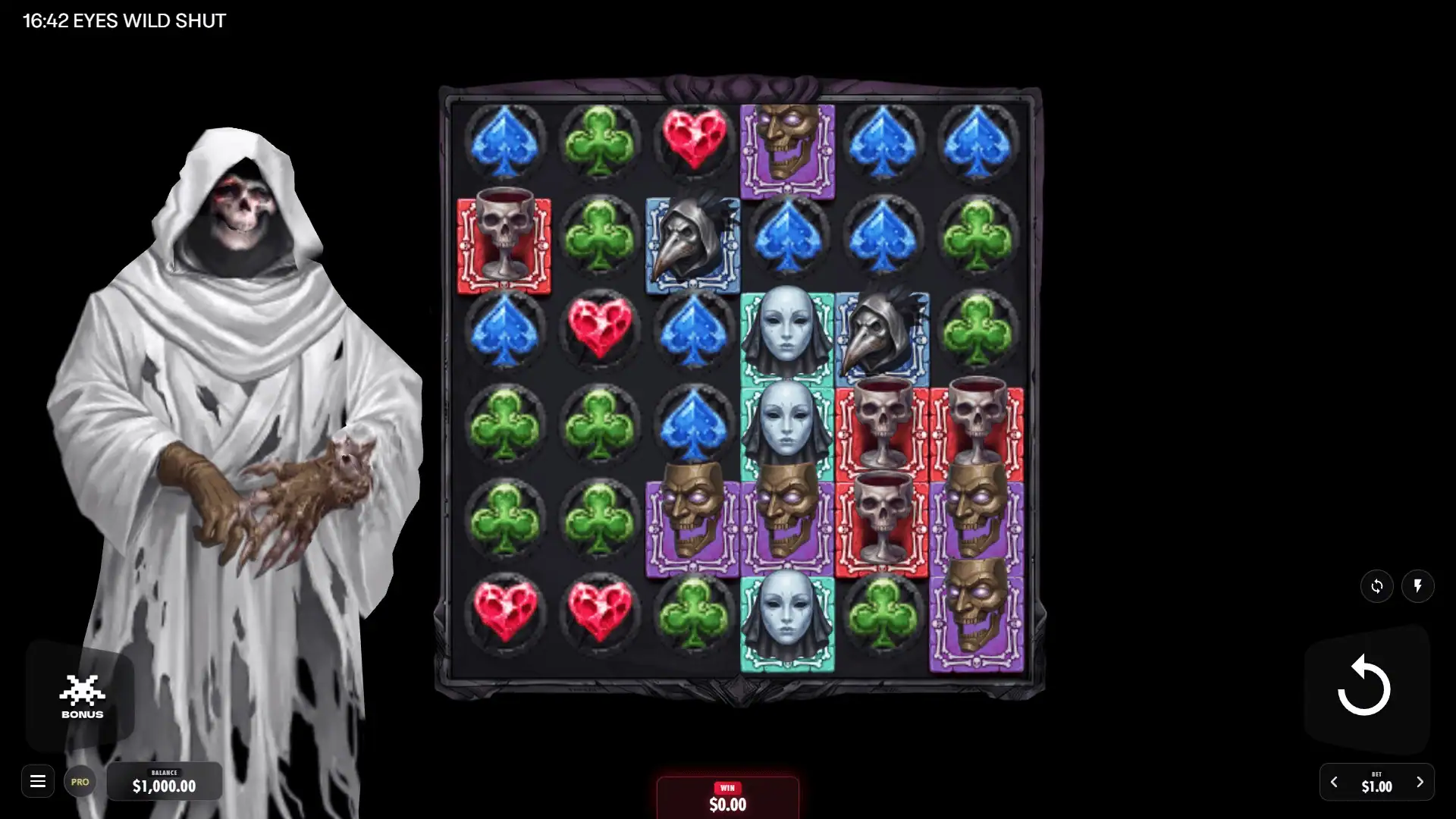 Eyes Wild Shut slot gameplay reels