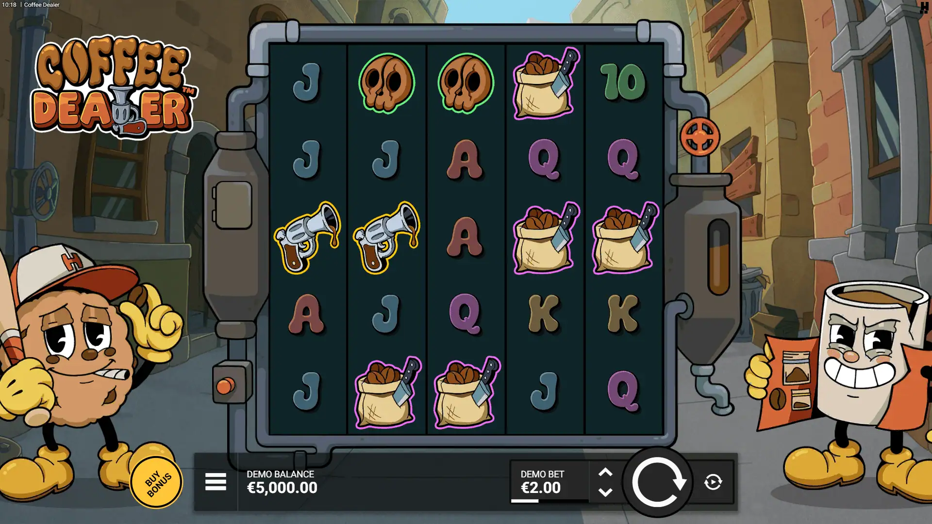 Coffee Dealer slot gameplay reels