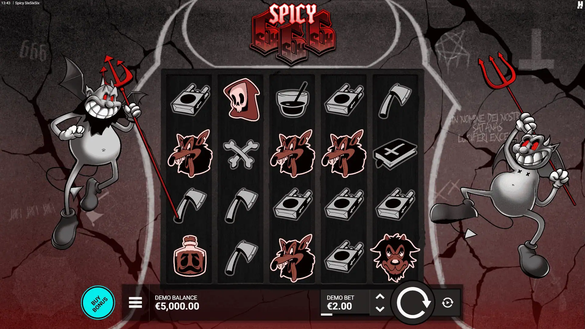 Spicy SixSixSix slot gameplay reels