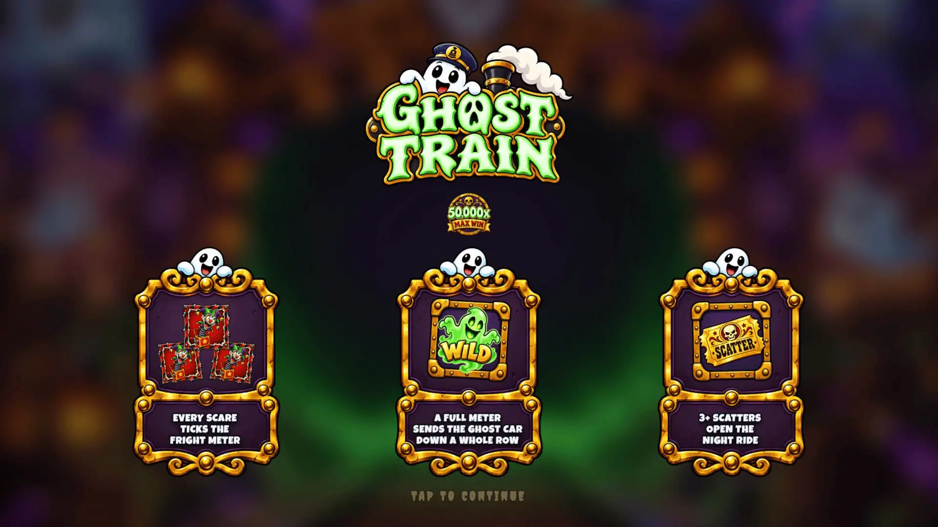 Ghost Train slot intro screen