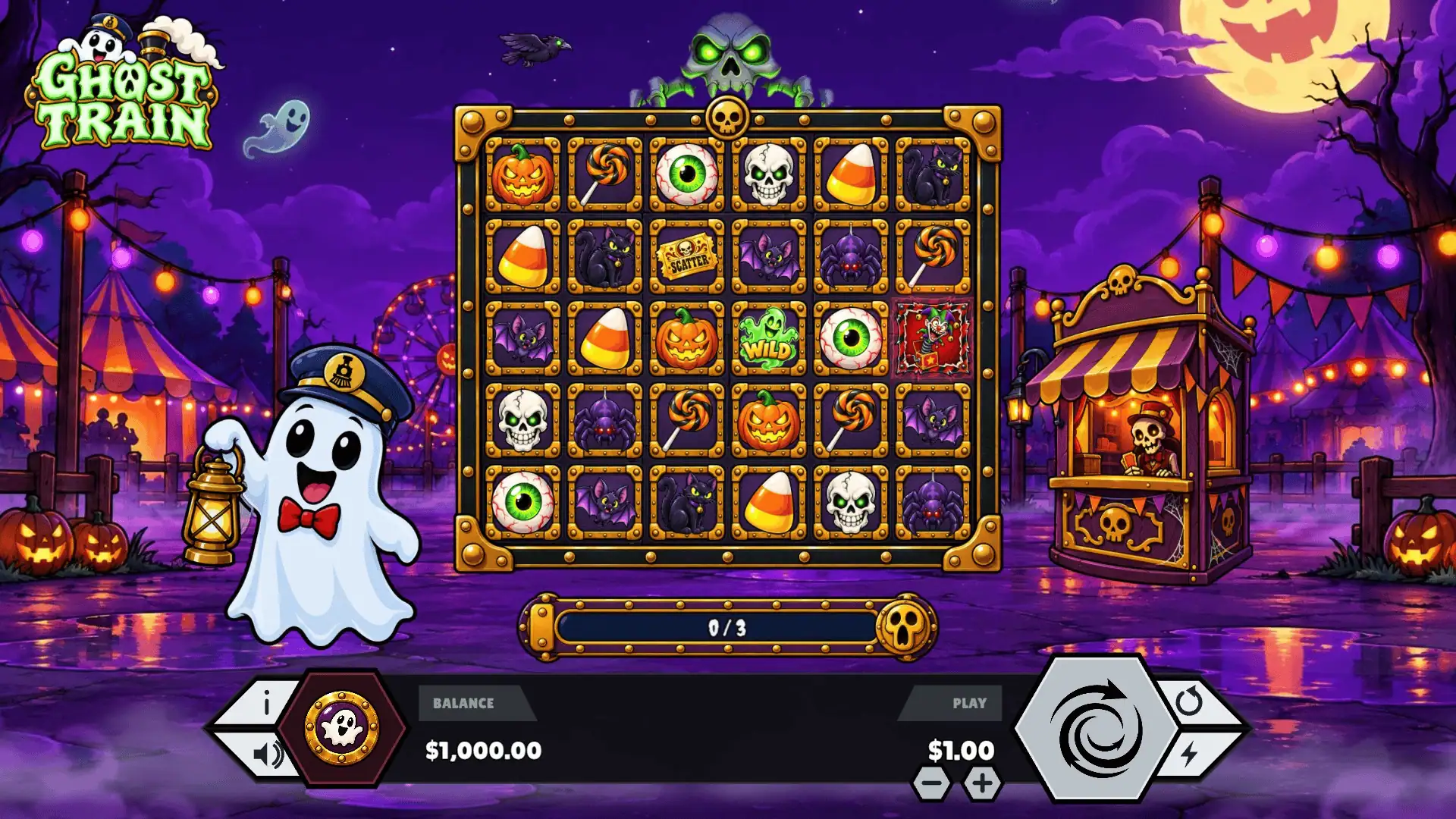 Ghost Train slot gameplay reels