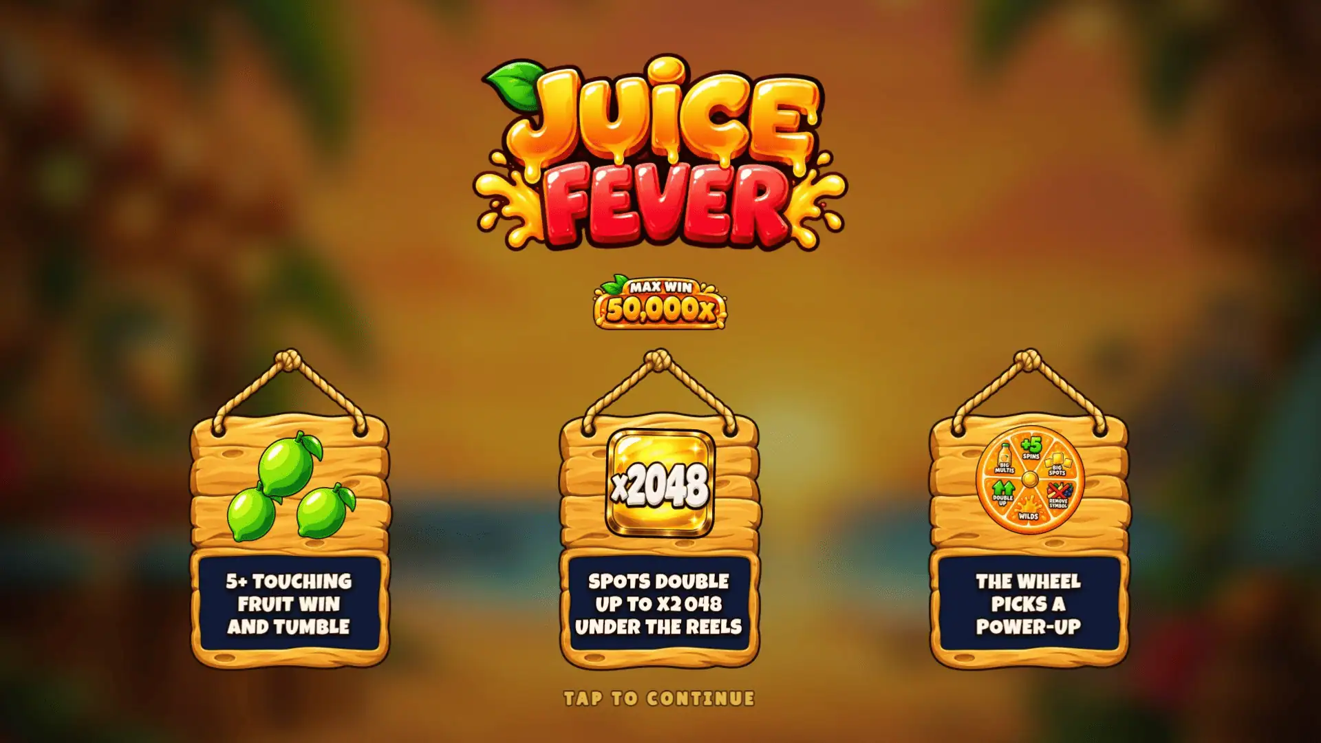 Juice Fever slot intro screen