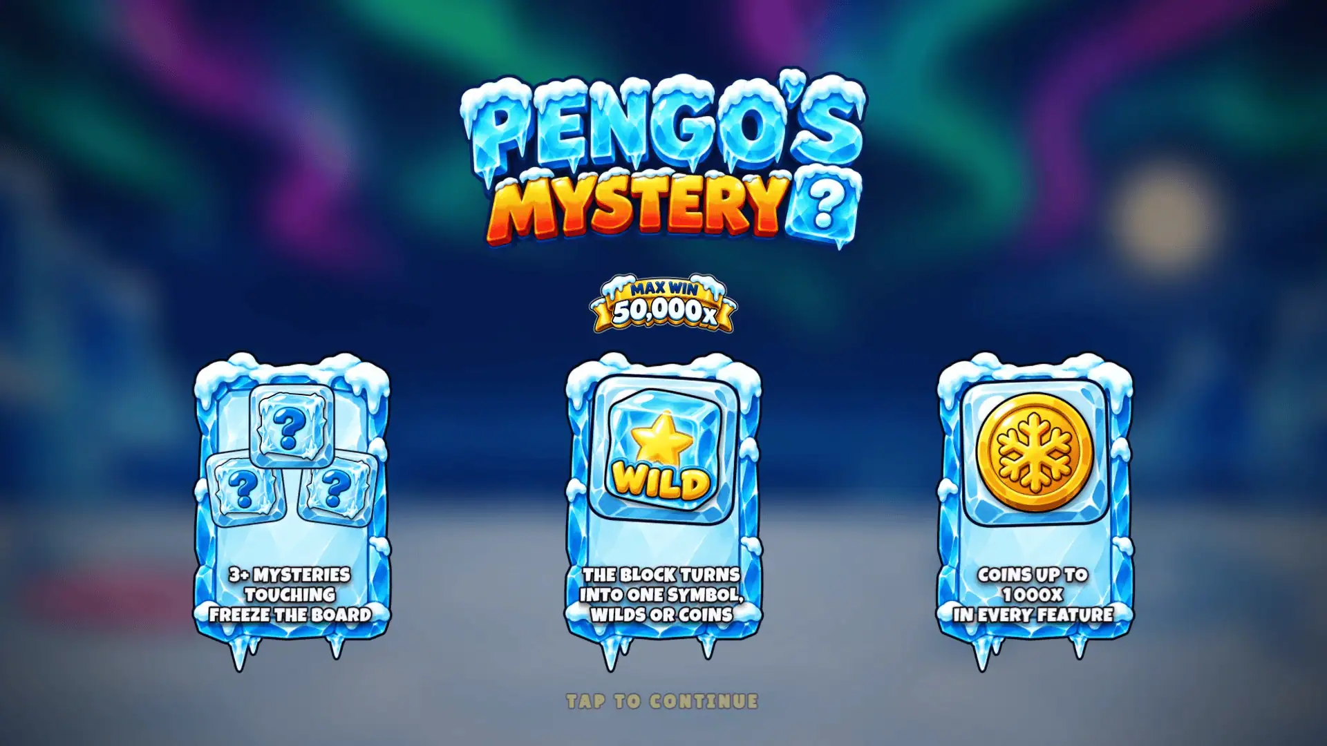 Pengos Mystery slot intro screen