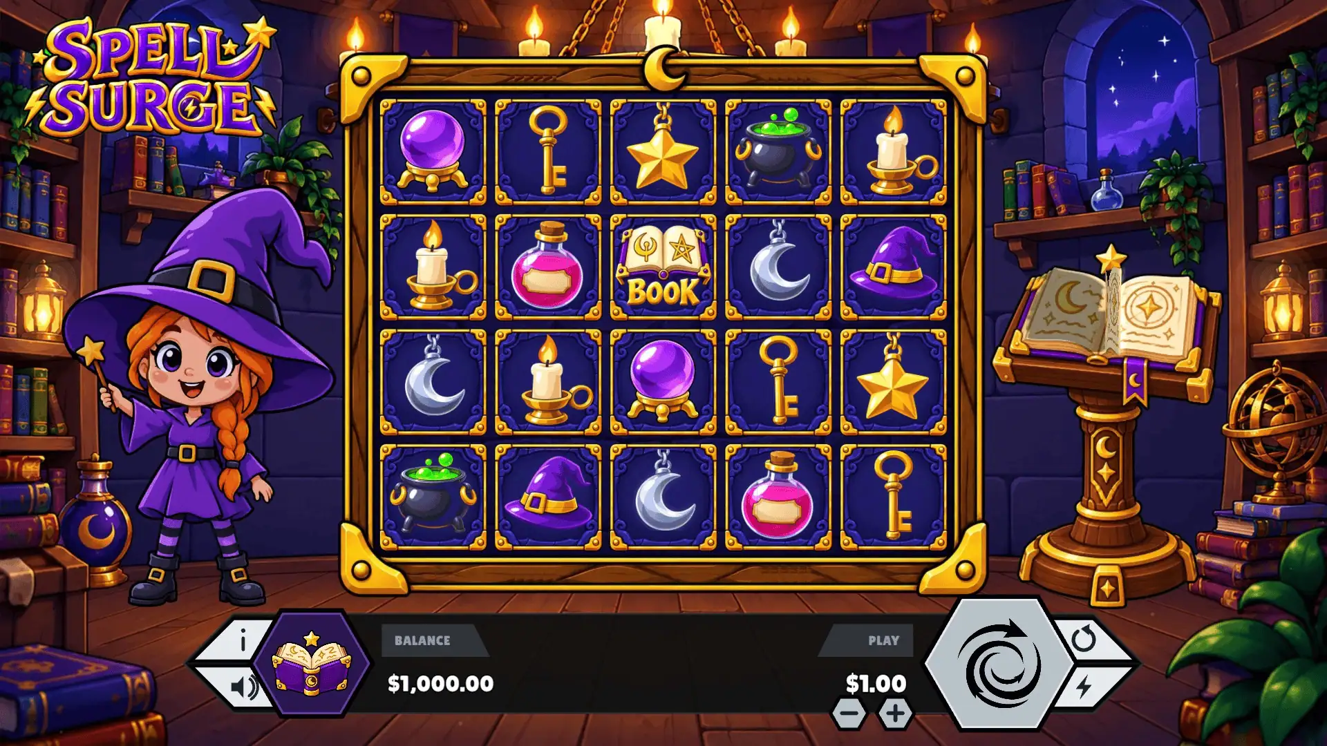 Spell Surge slot gameplay reels