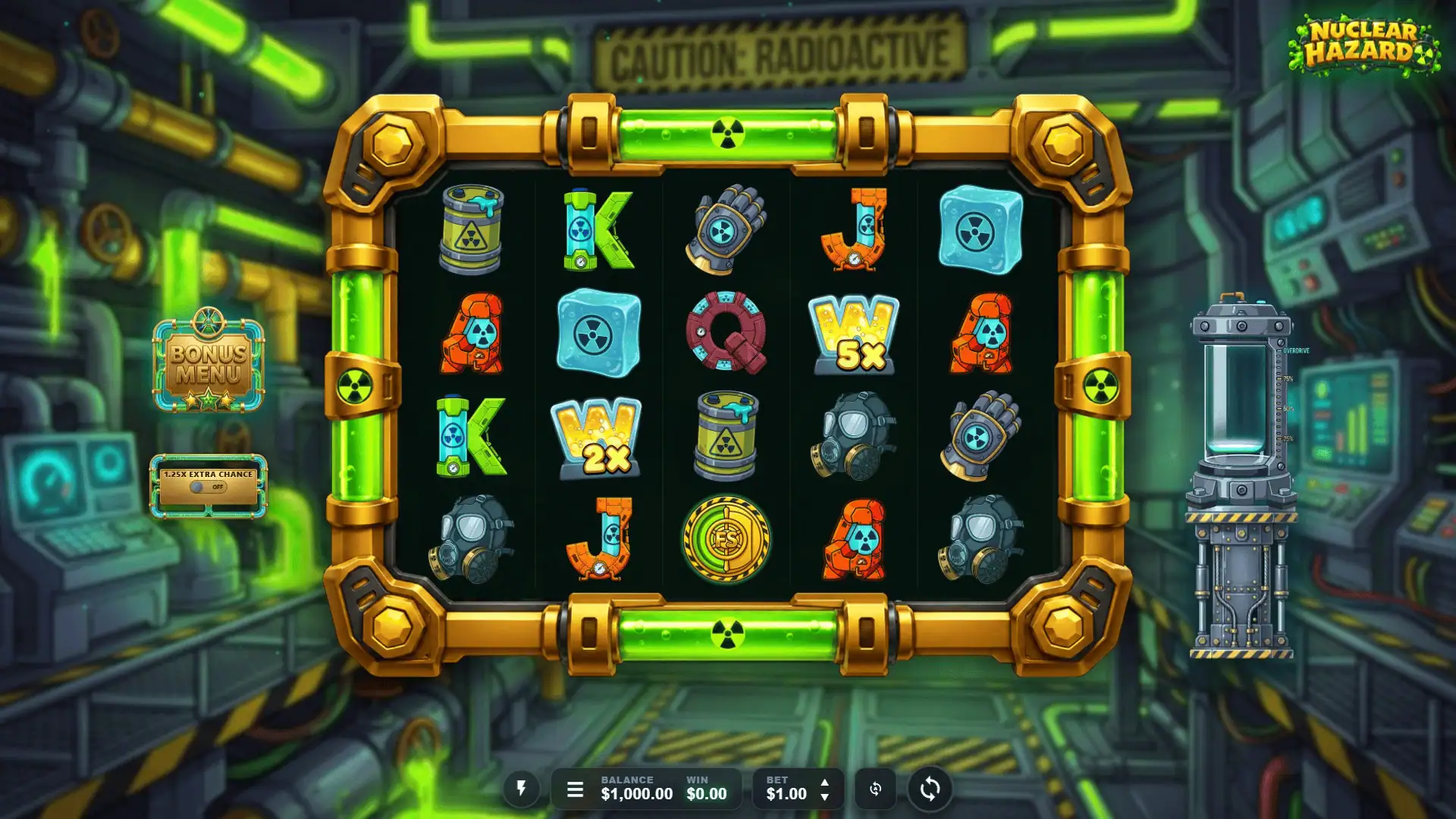 Nuclear Hazard slot gameplay reels