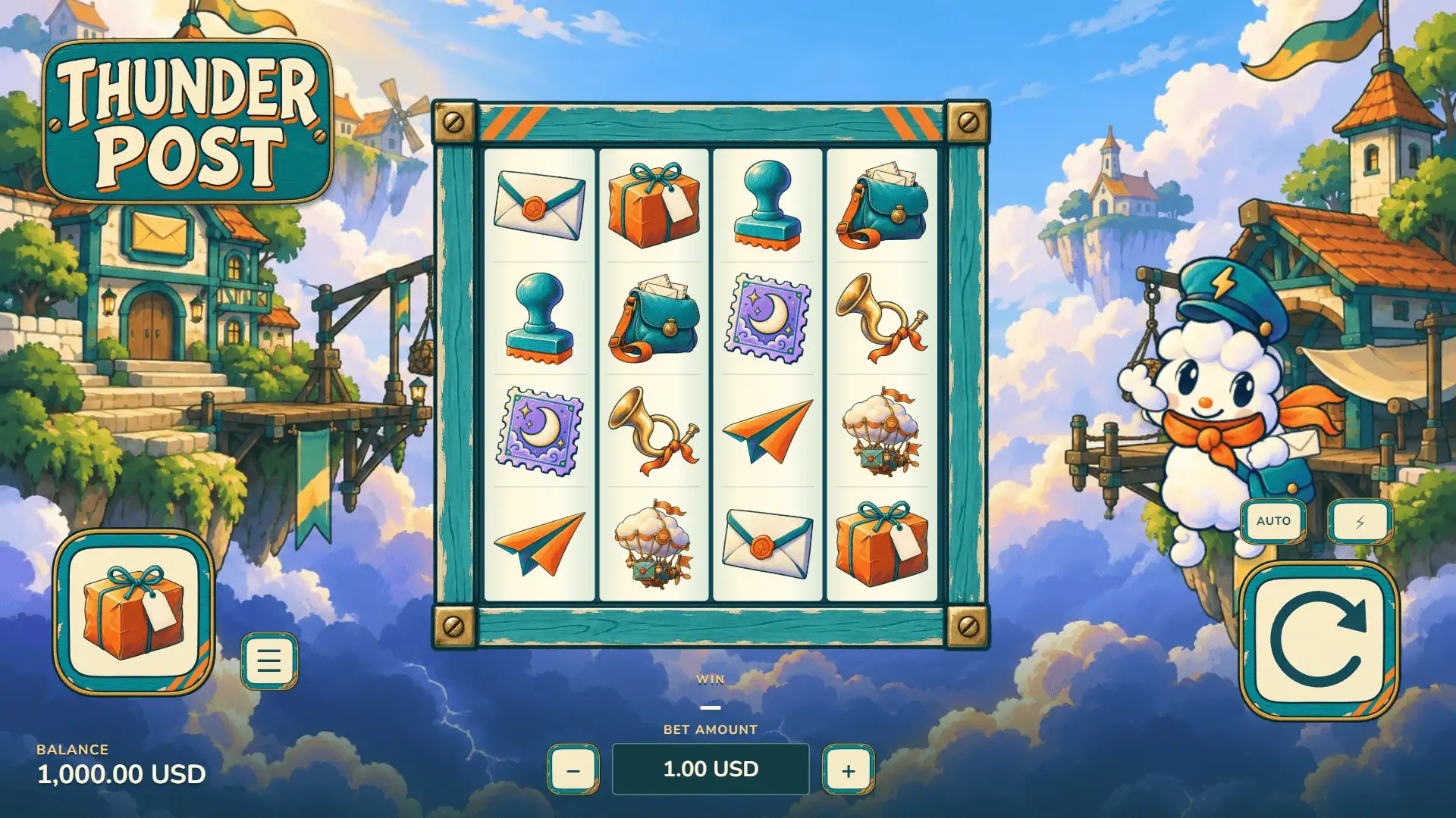 Thunder Post slot gameplay reels