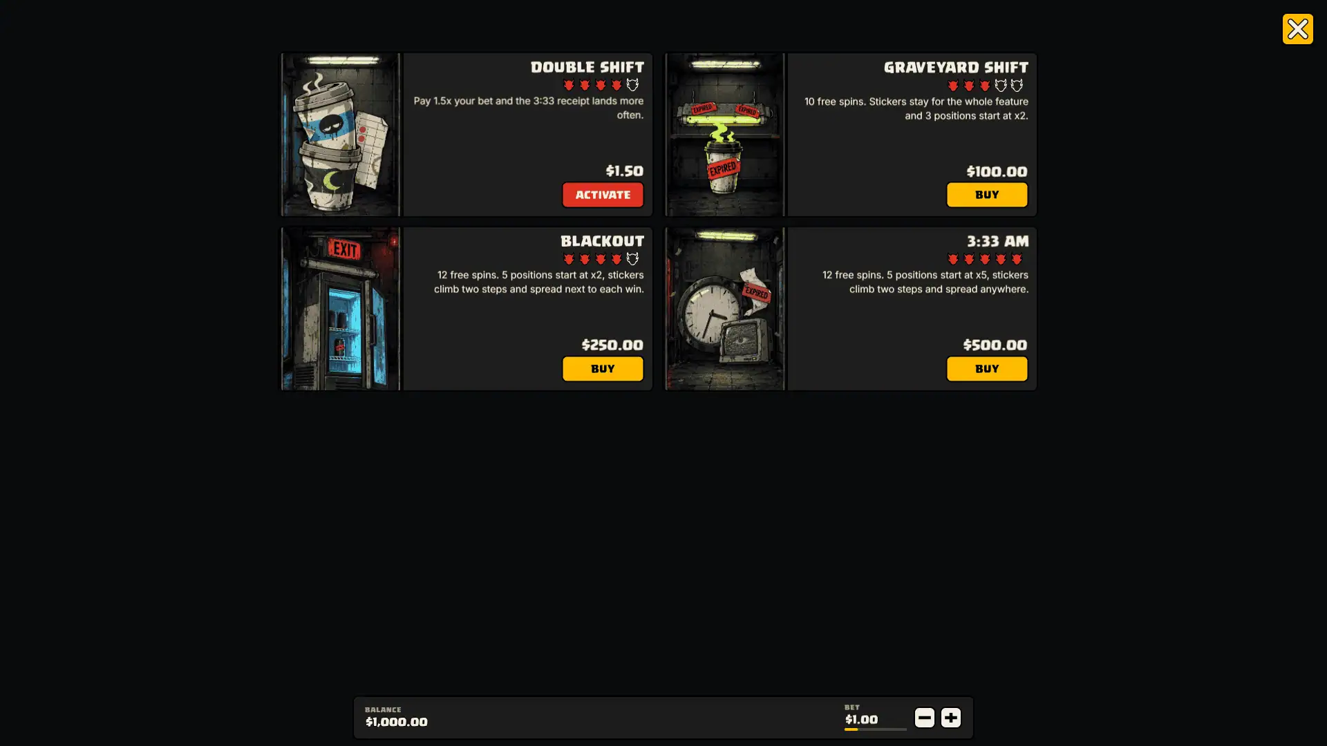 3am Mart bonus buy menu