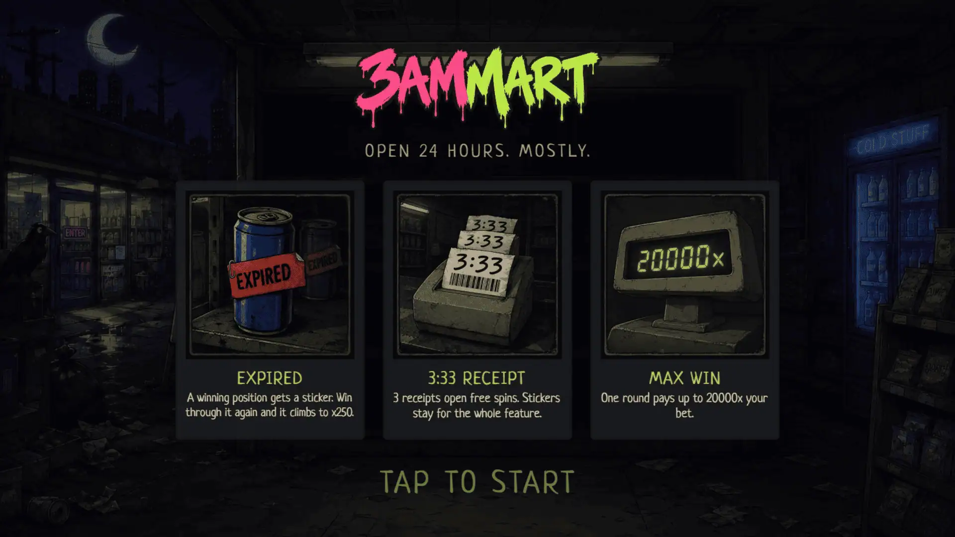 3am Mart slot intro screen