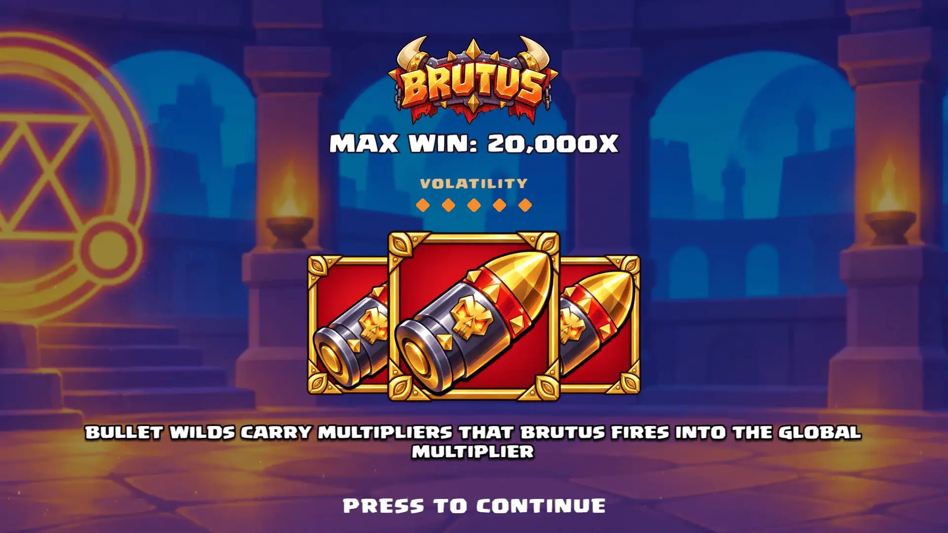 Brutus slot intro screen