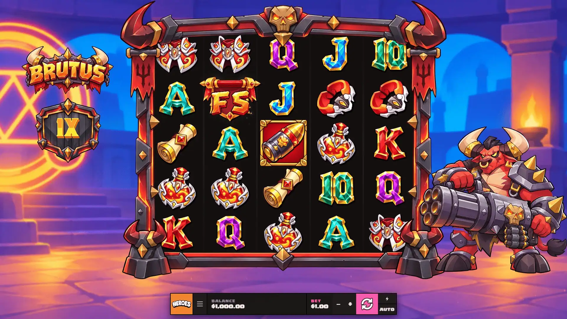 Brutus slot gameplay reels