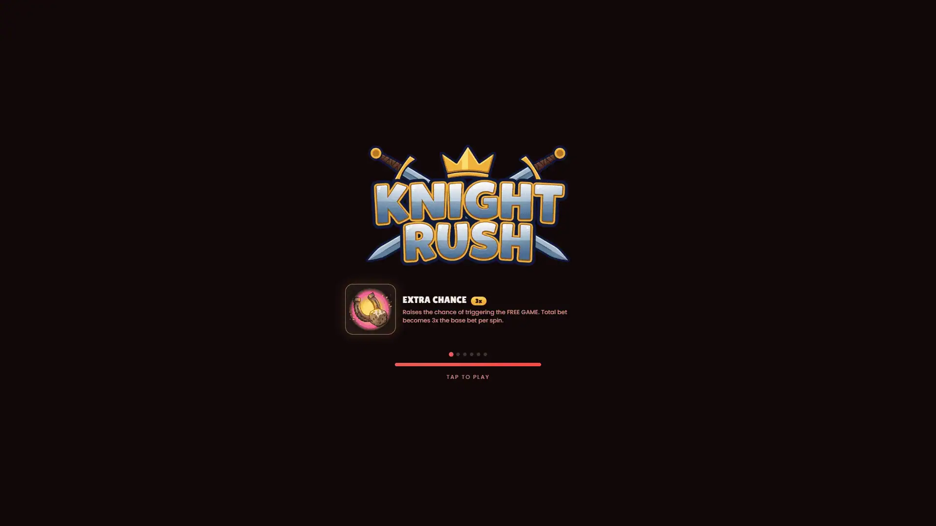 Knight Rush slot intro screen