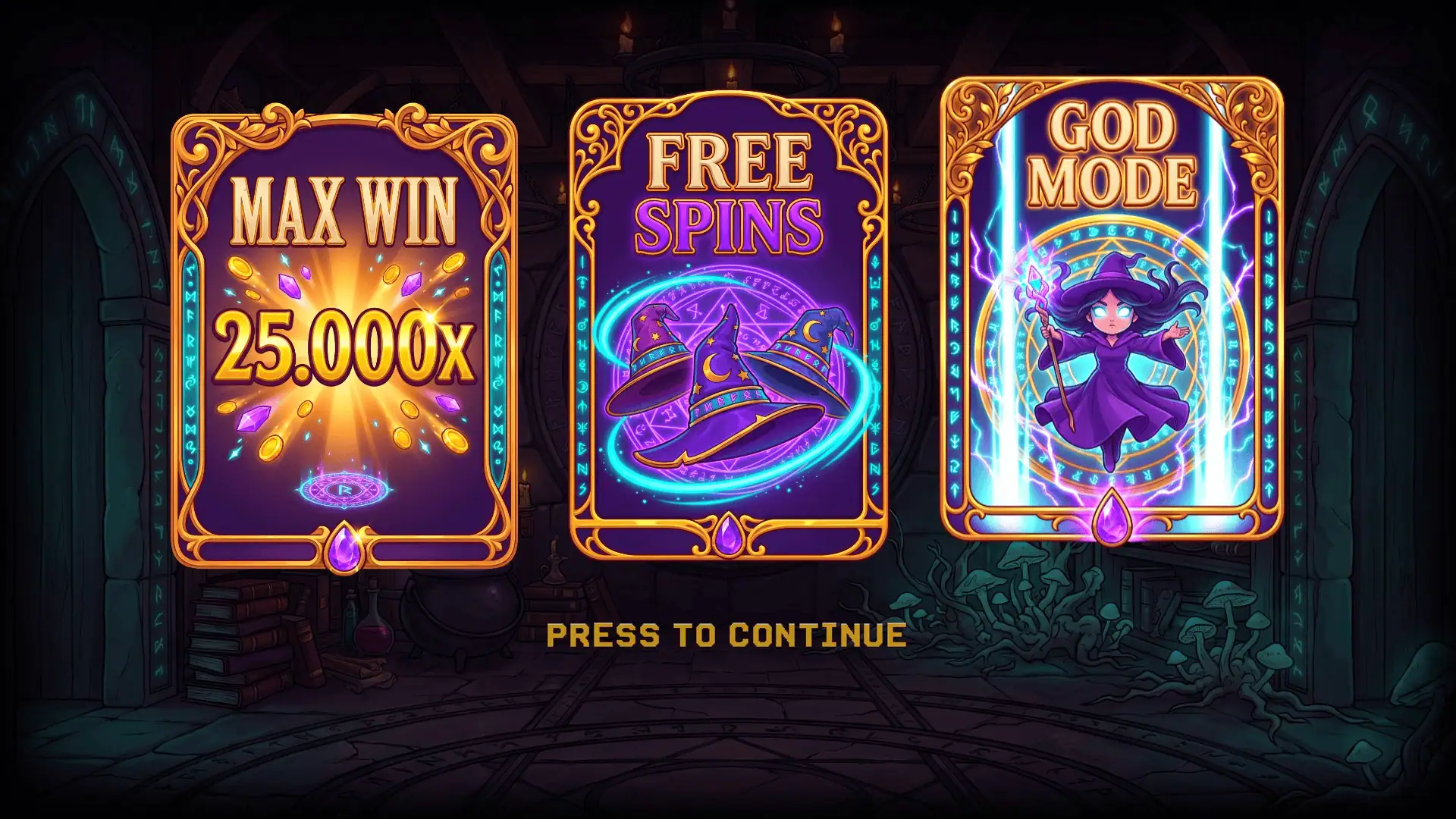 Bizarre Wizard slot intro screen